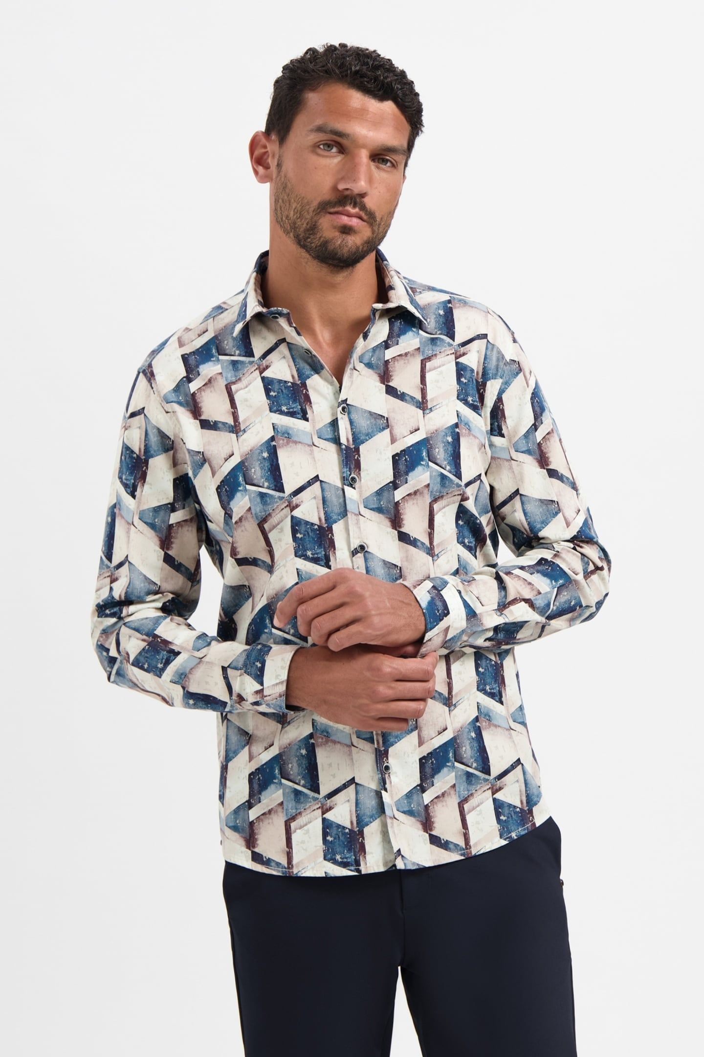 SHIRT STRETCH ALLOVER PRINTED NIGHT 1