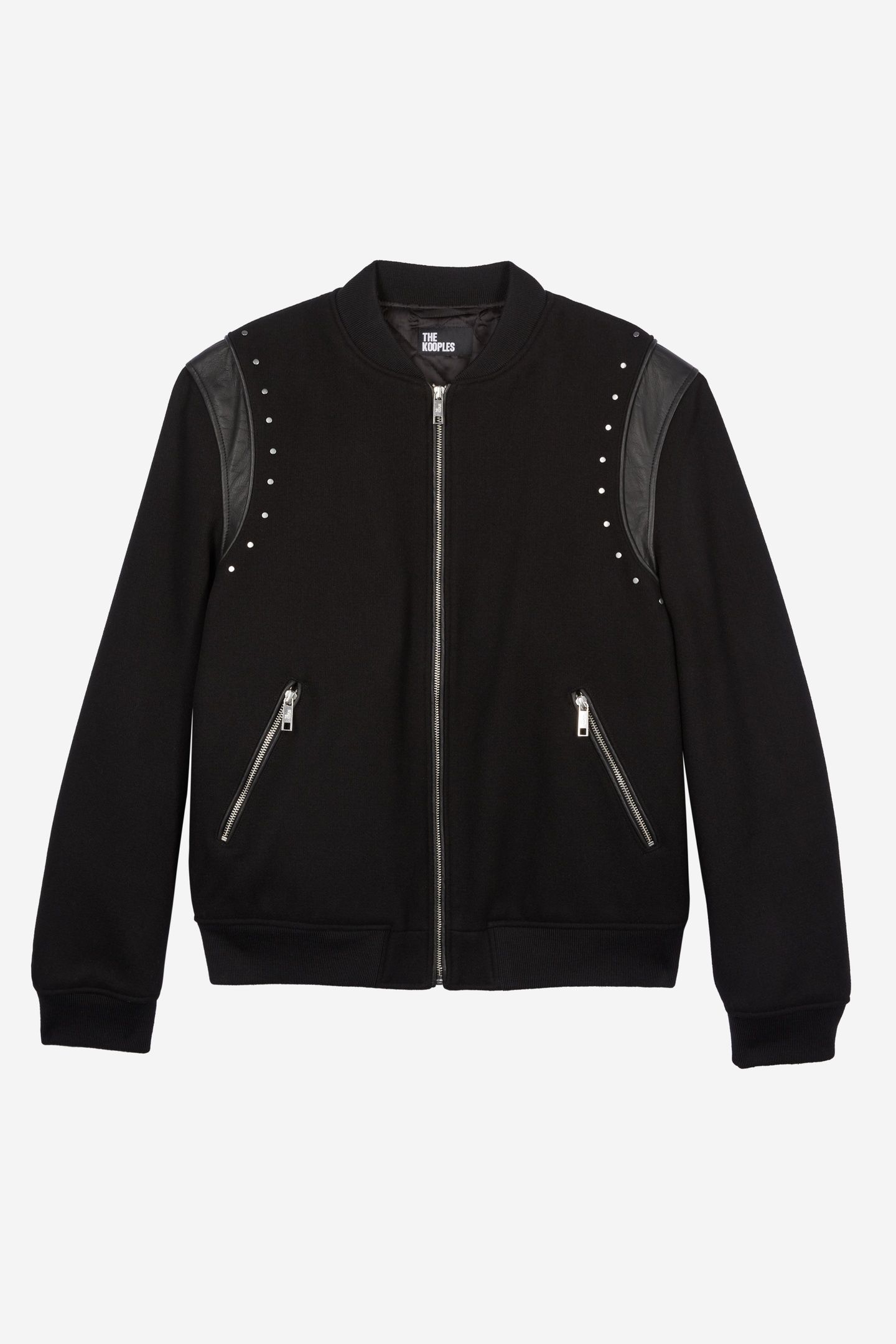 BOMBER JACKET WITH STUDS AND PANEL BLACK 4