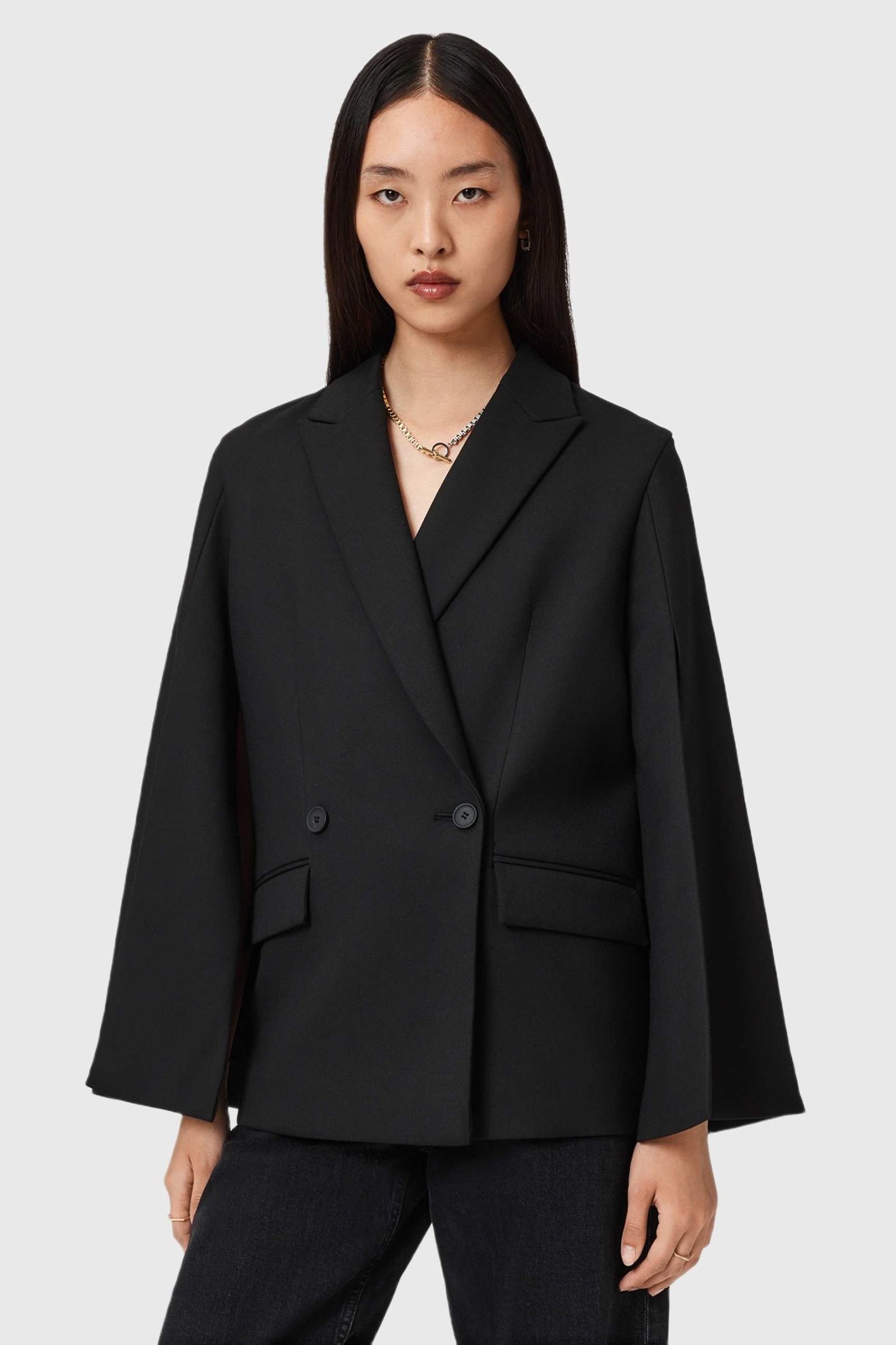 LUNA CAPE BLAZER BLACK 1