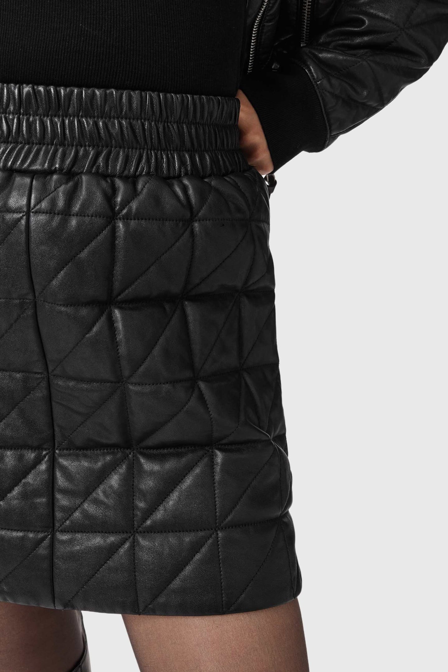CARLY QUILTED SKIRT BLACK 8