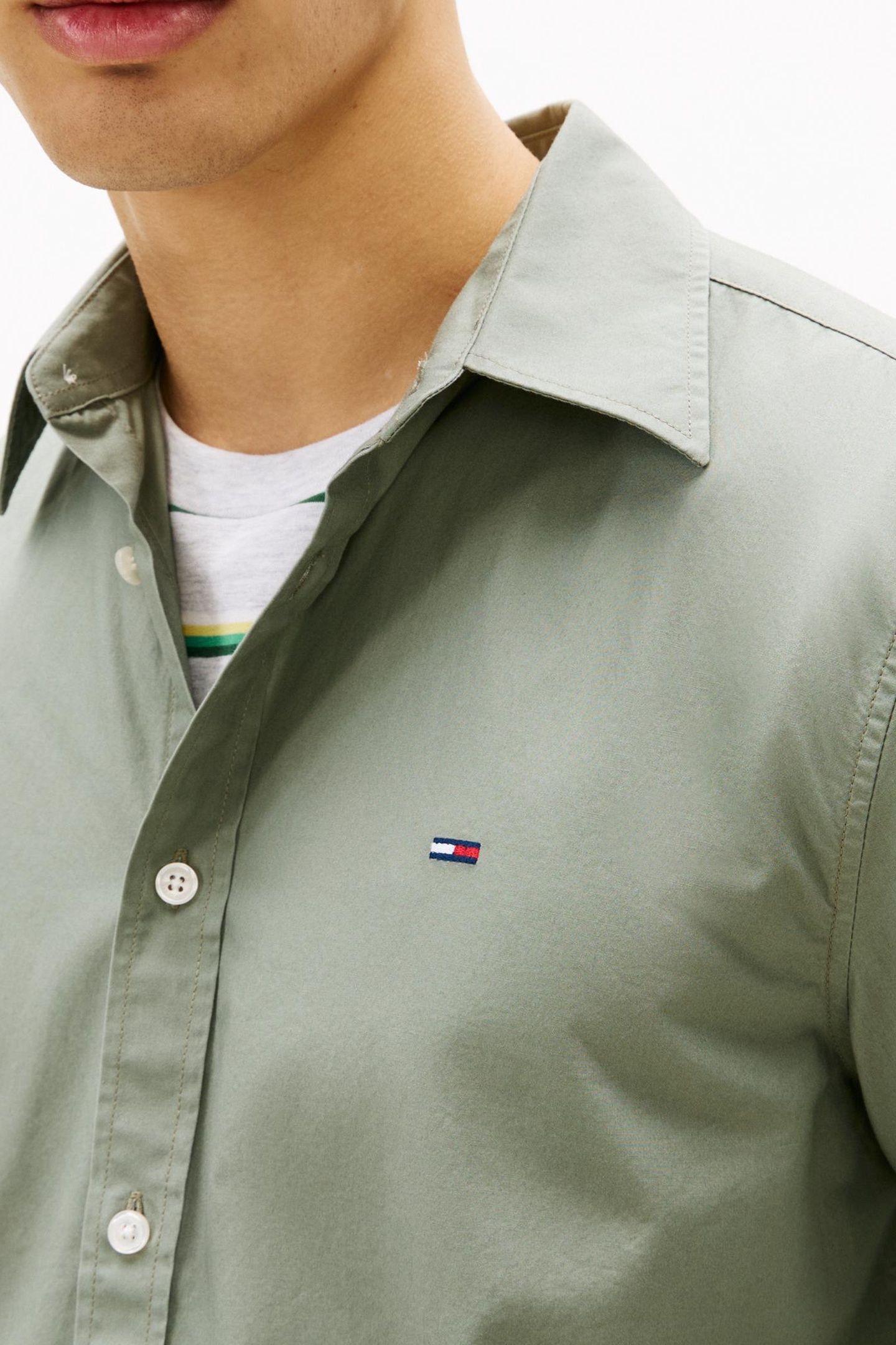 REGULAR POPLIN SHIRT UTILITY SAGE 5