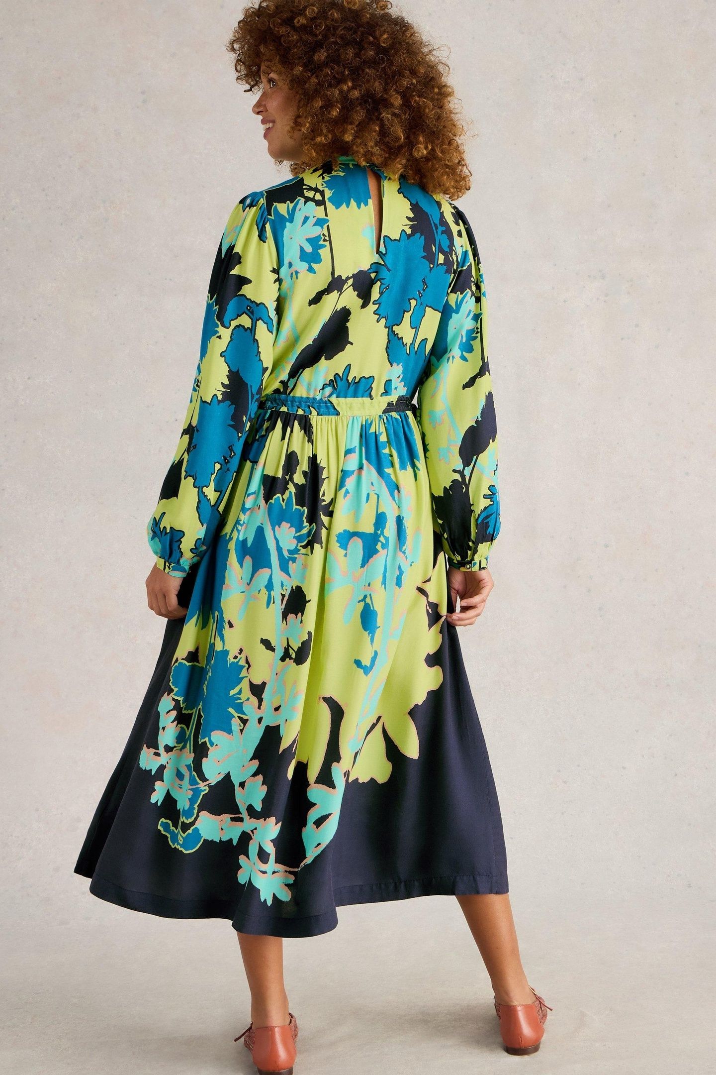 FREYA MIDI DRESS GREEN PRINT 5