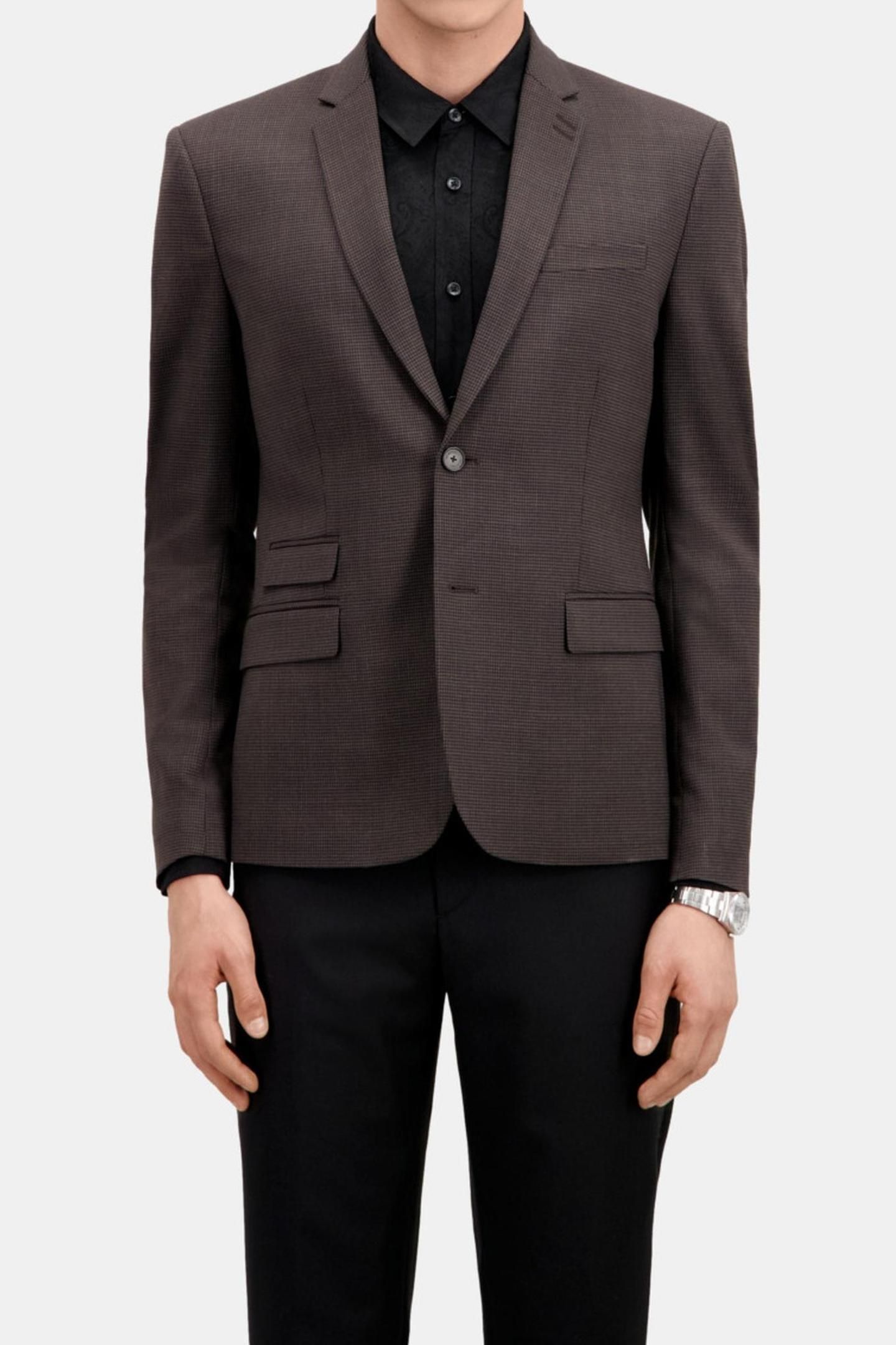 CLASSIC SUIT JACKET WITH HUNDREDFOLD PATTERN BROWN/BLACK 2