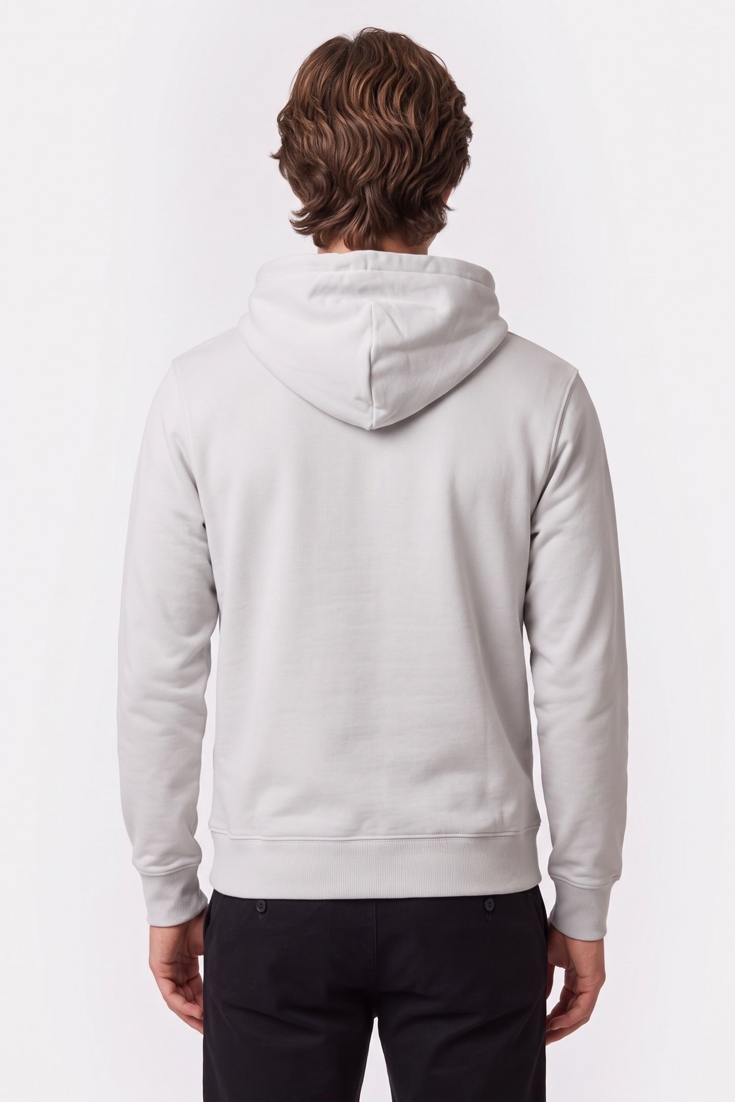CLASSIC LONG SLEEVE 350GSM TERRY WOVEN LABEL MARBLE GRAY 2