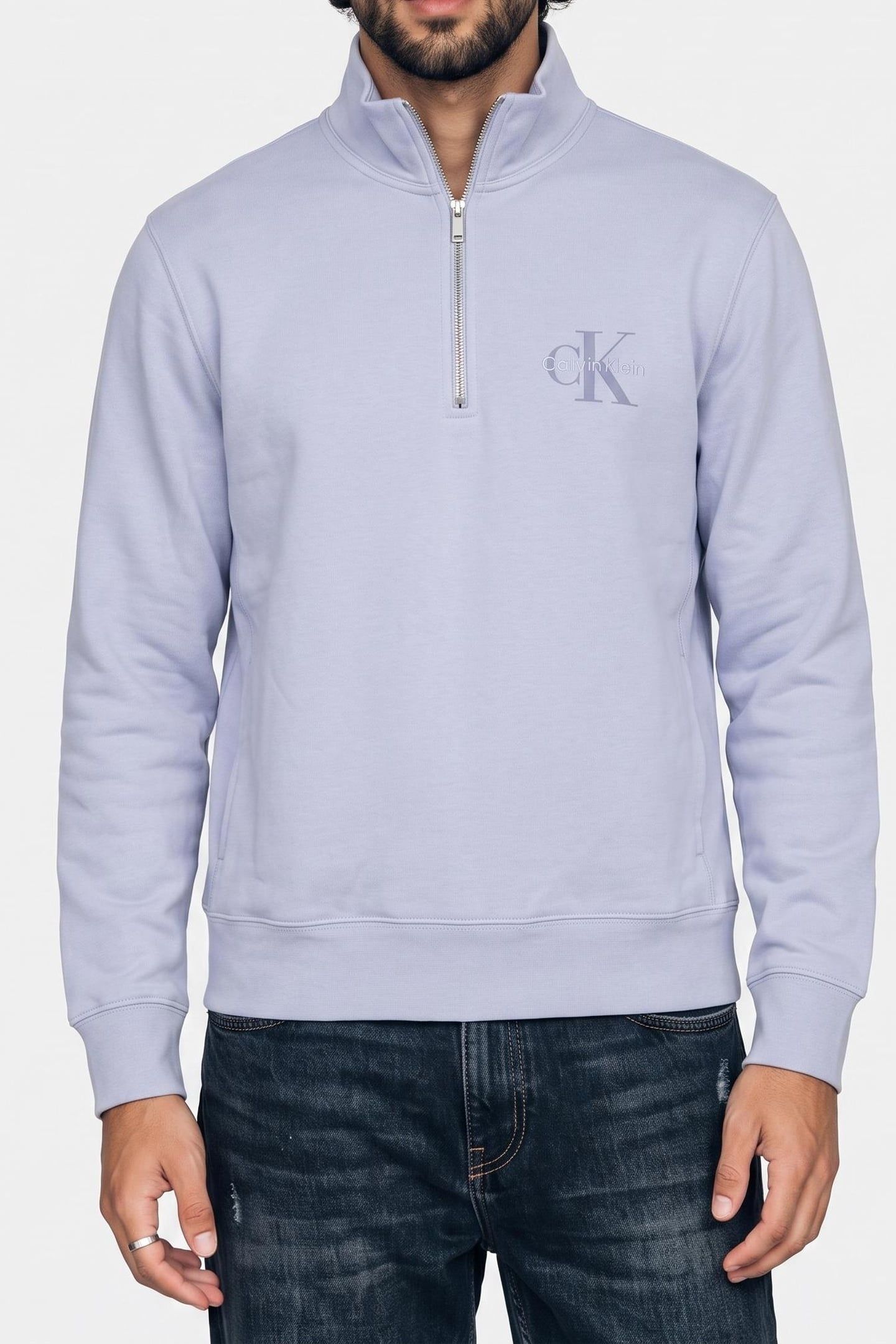 CLASSIC LONG SLEEVE 350GSM TERRY MICRO CASUAL BLUE 1