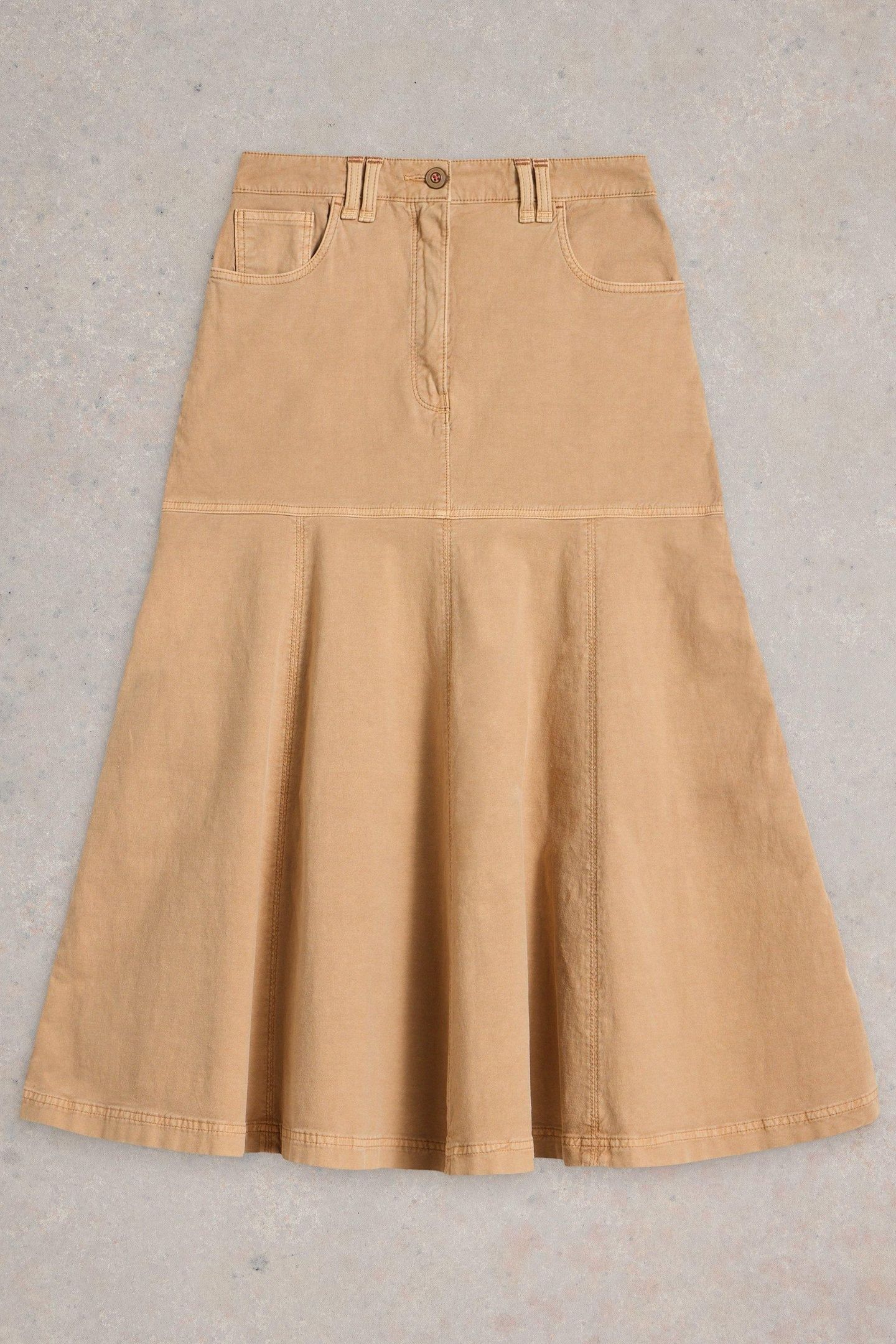 QUINN MIDI SKIRT DARK NATURAL 4