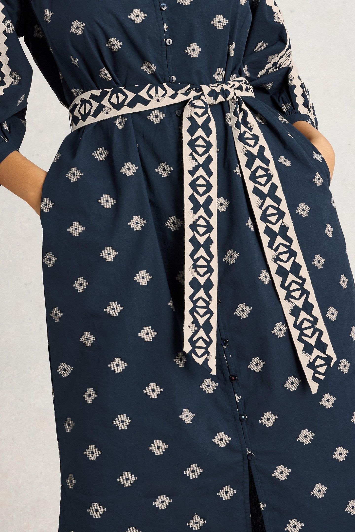 ELLA EMBROIDERED DRESS NAVY MULTI 5