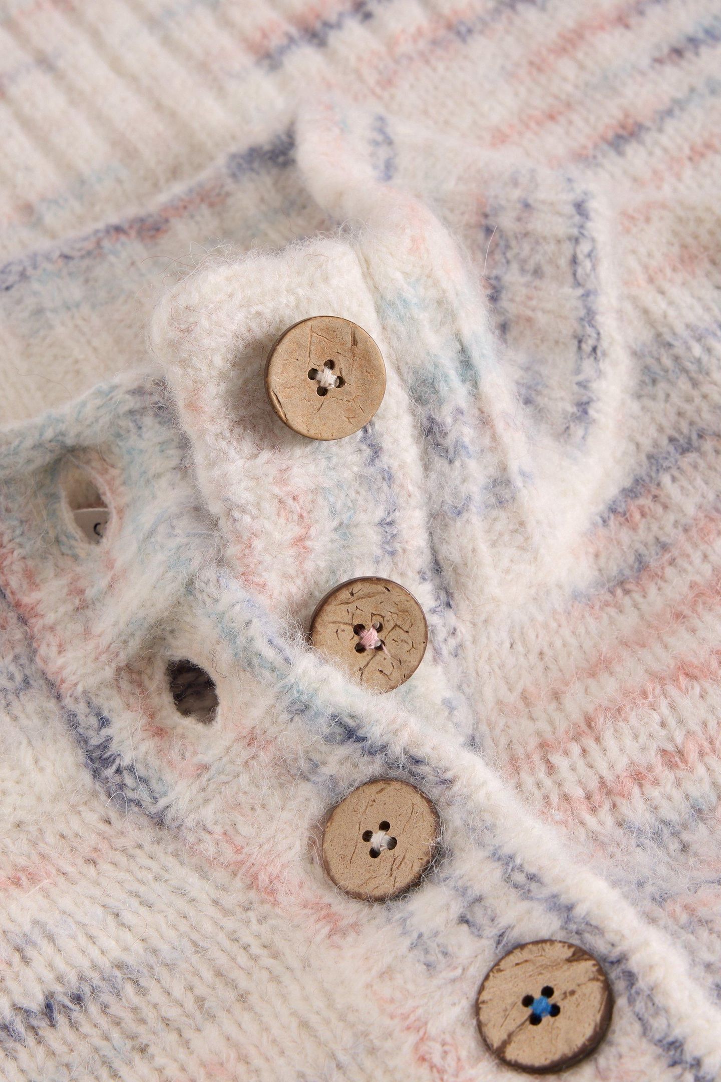 BELLA BUTTON JUMPER IVORY MULTI 6