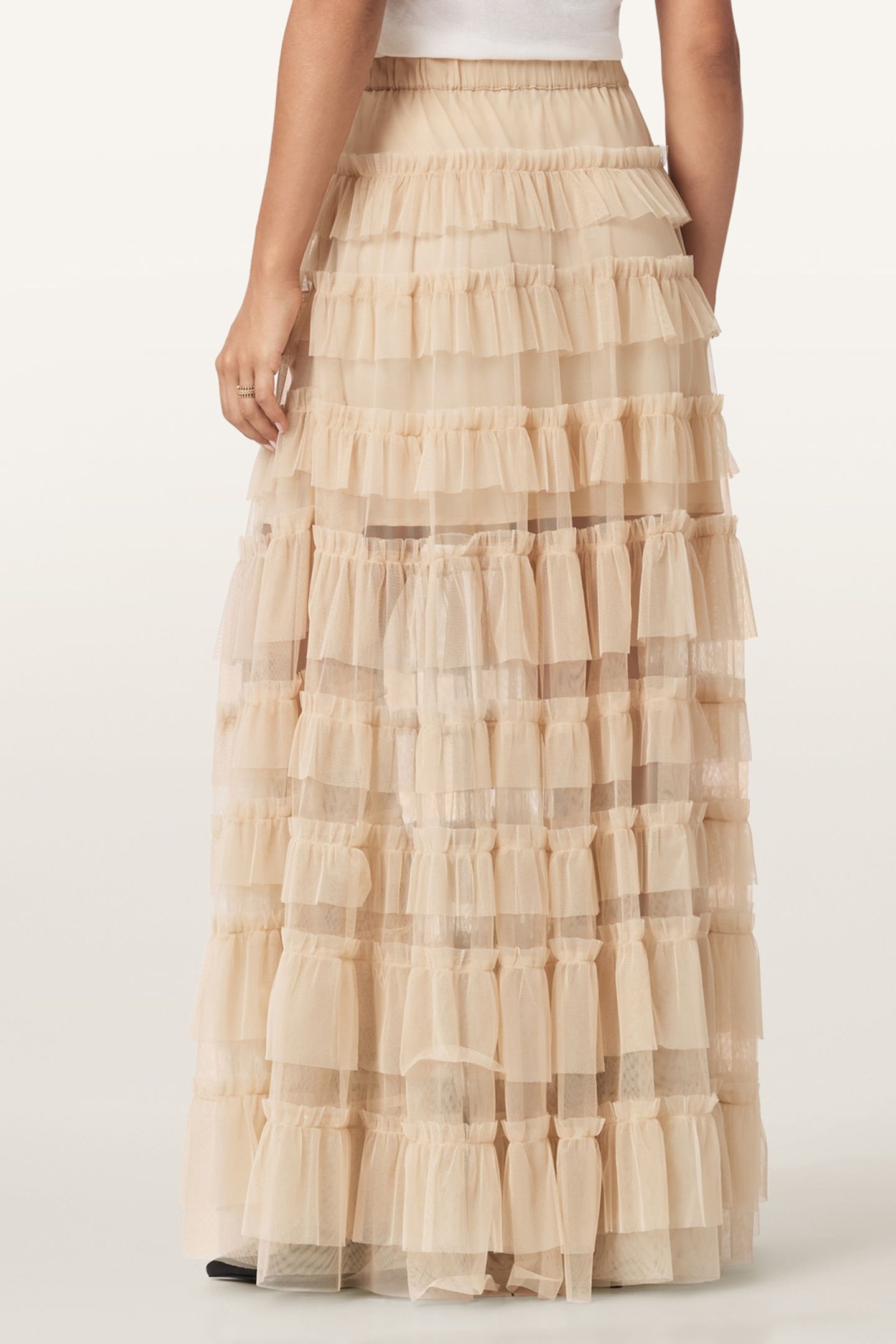 AUDE RUFFLE SKIRT BLUSH PINK 2