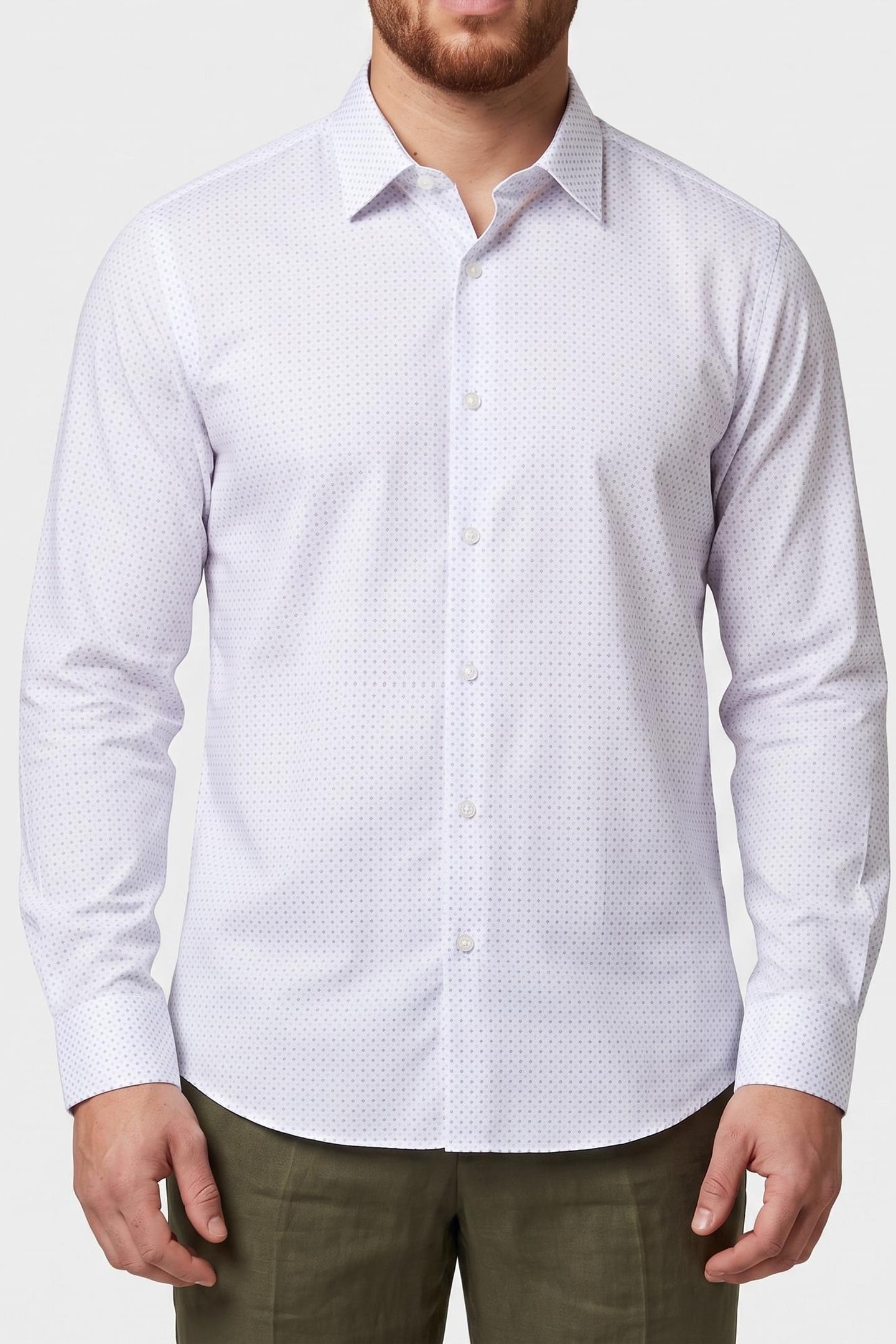 SLIM PERF SOLID SHIRT BLUE MULTI 1