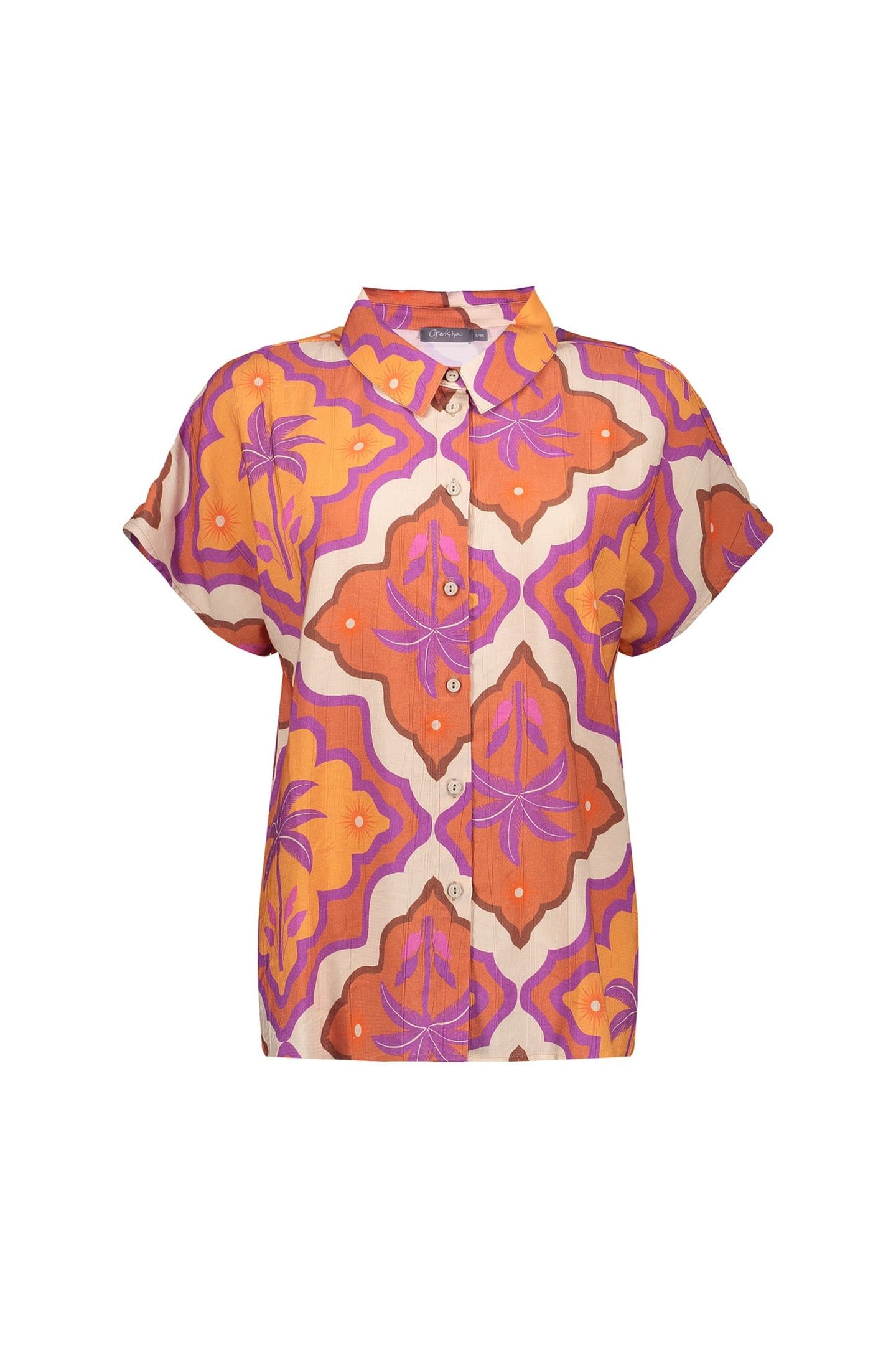 BLOUSE ECRU/MANGO/PURPLE 1