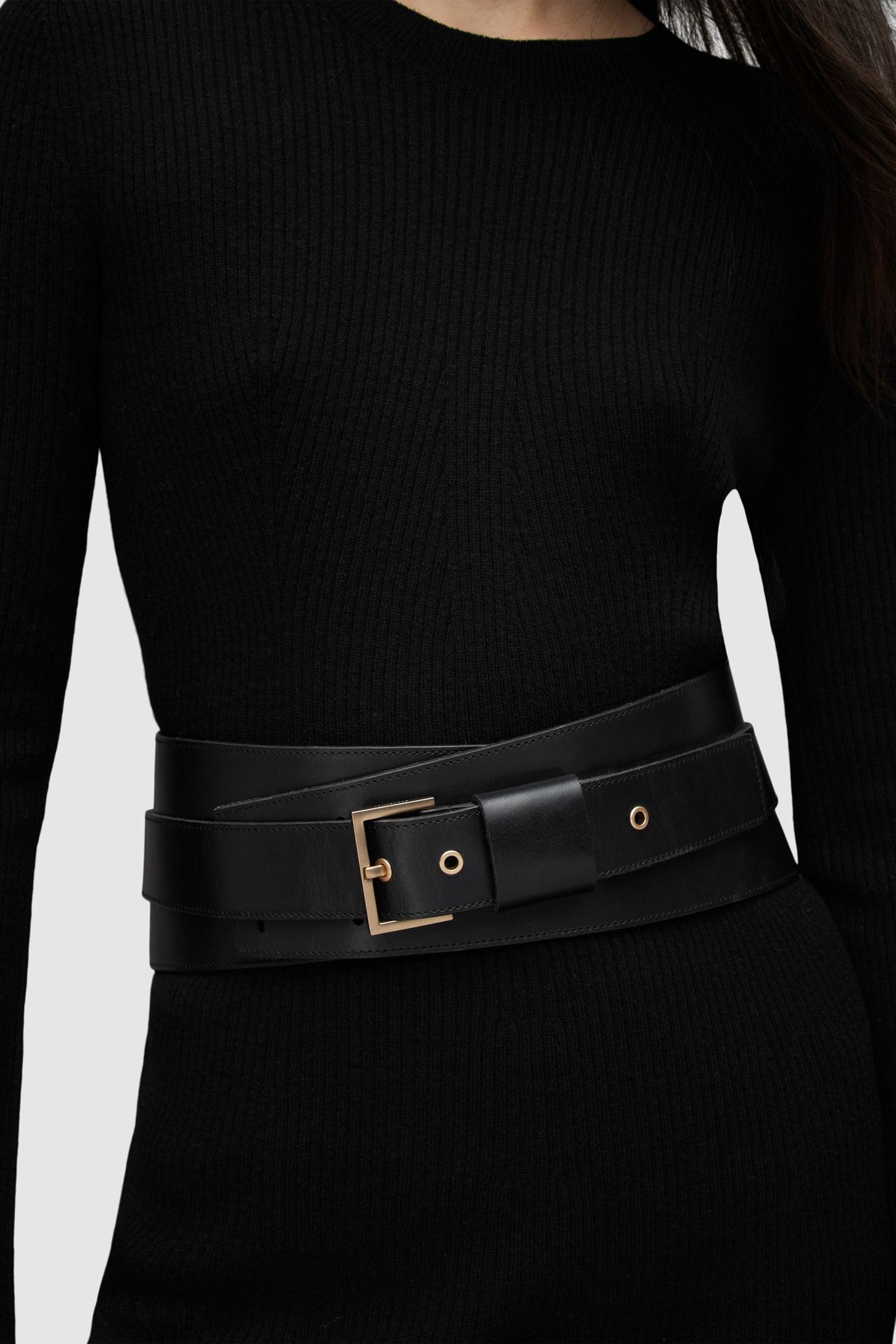 HARLOW WAIST BELT BLACK/WARM BRASS 5