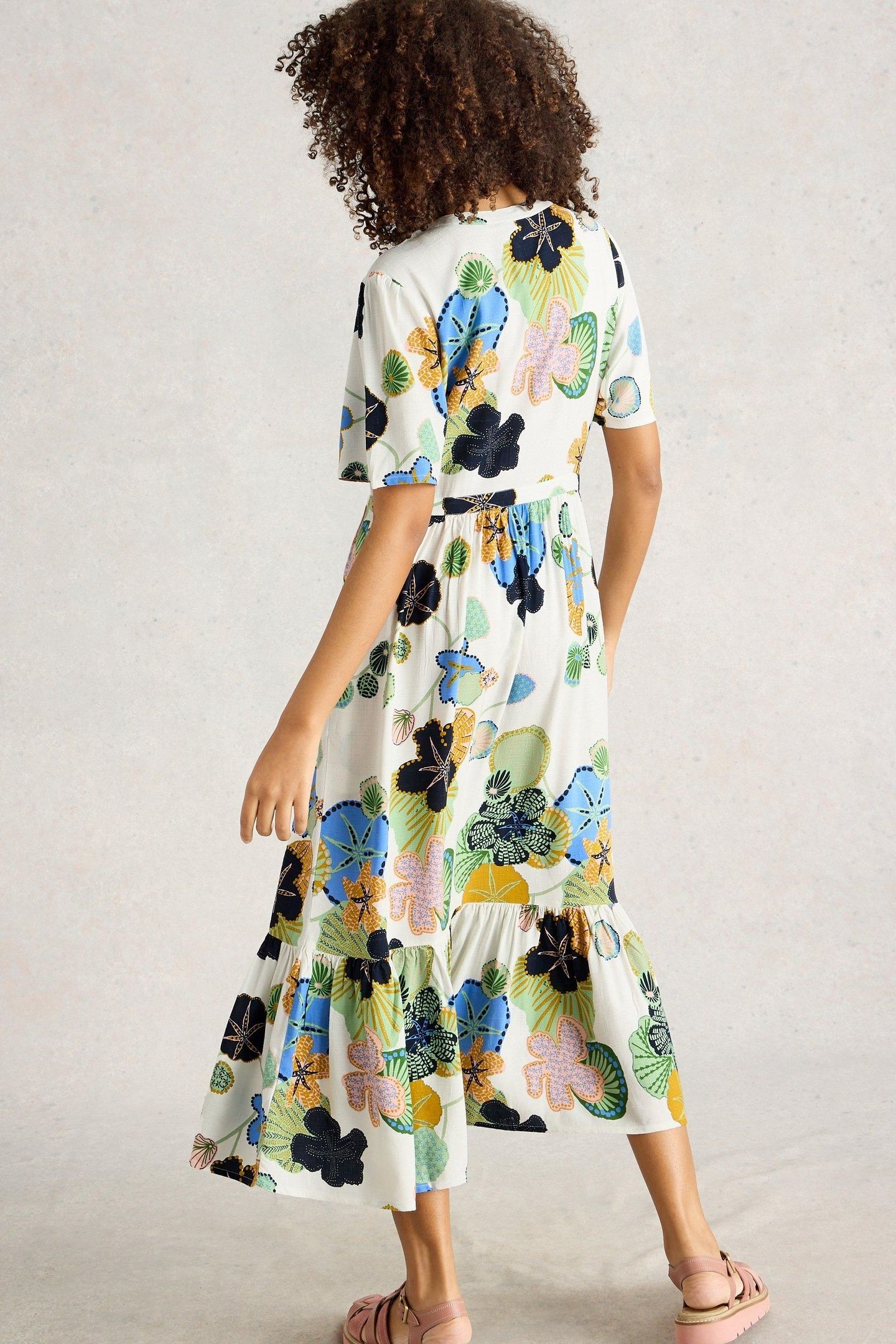 PHOEBE MIDI DRESS IVORY MULTI 3