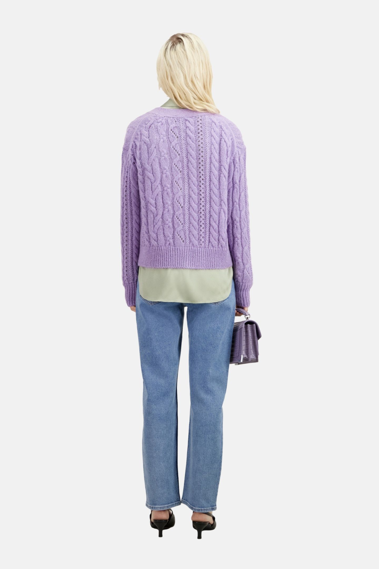 TWISTED BUTTON CARDIGAN VIOLET 4