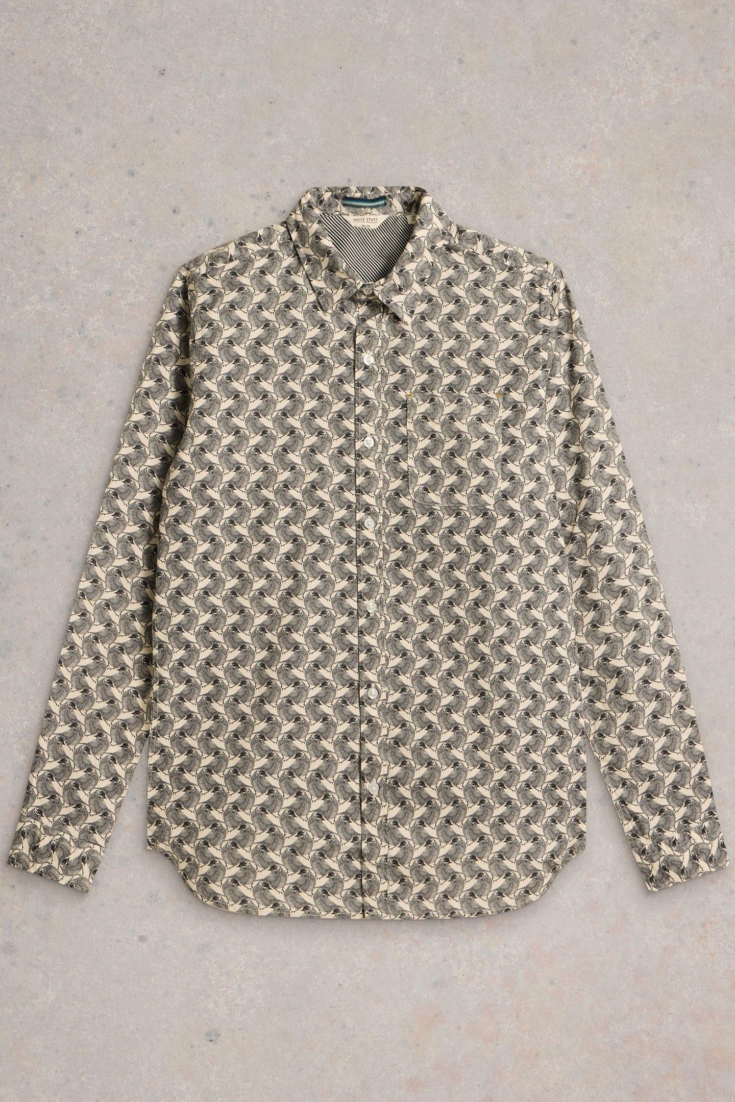 BIRD PRINTED SHIRT WHITE PRINT 3