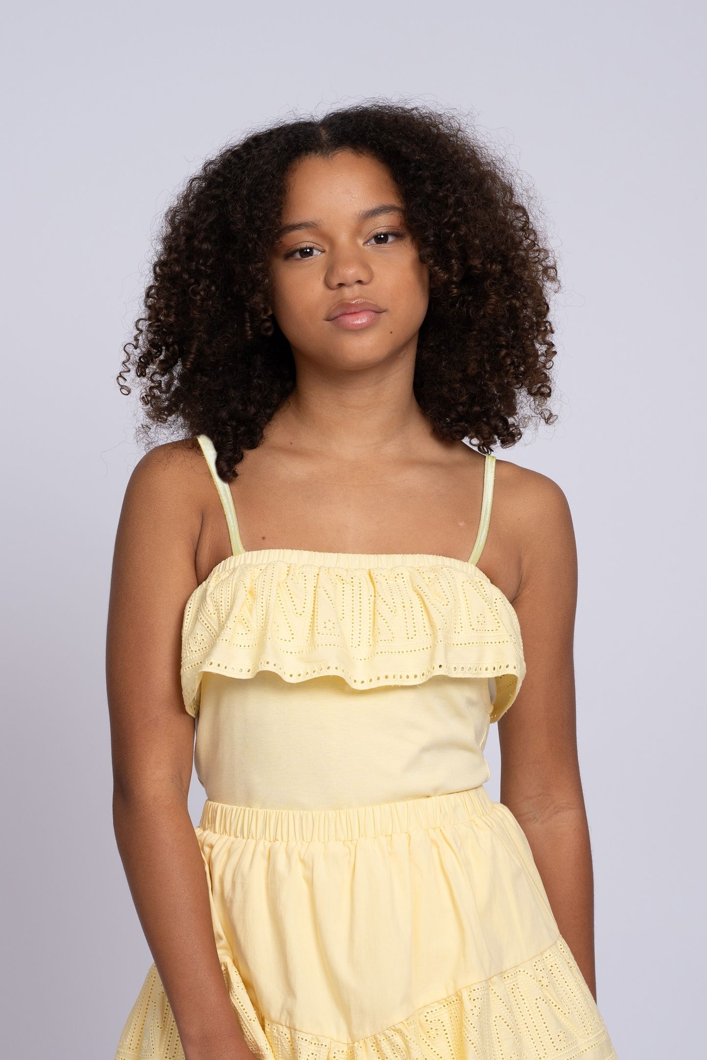 SHANTIE RUFFLE TOP SOFT YELLOW 1