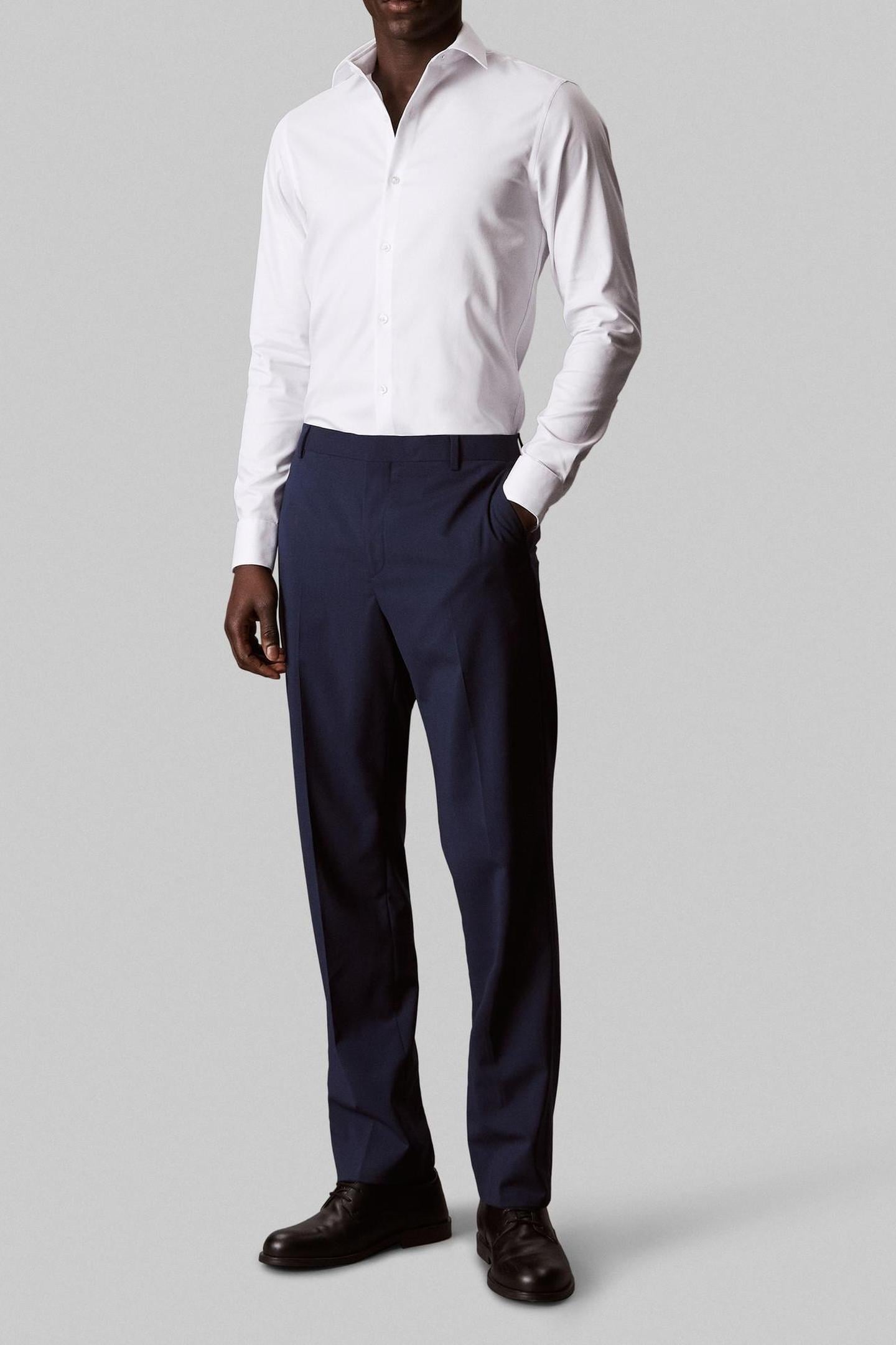 SLIM STRAIGHT COLLAR SHIRT WHITE 2