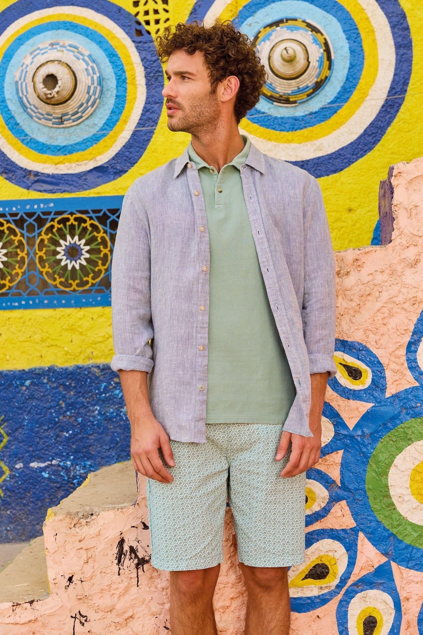 GEO PRINTED CHINO SHORT BLUE PRINT 8