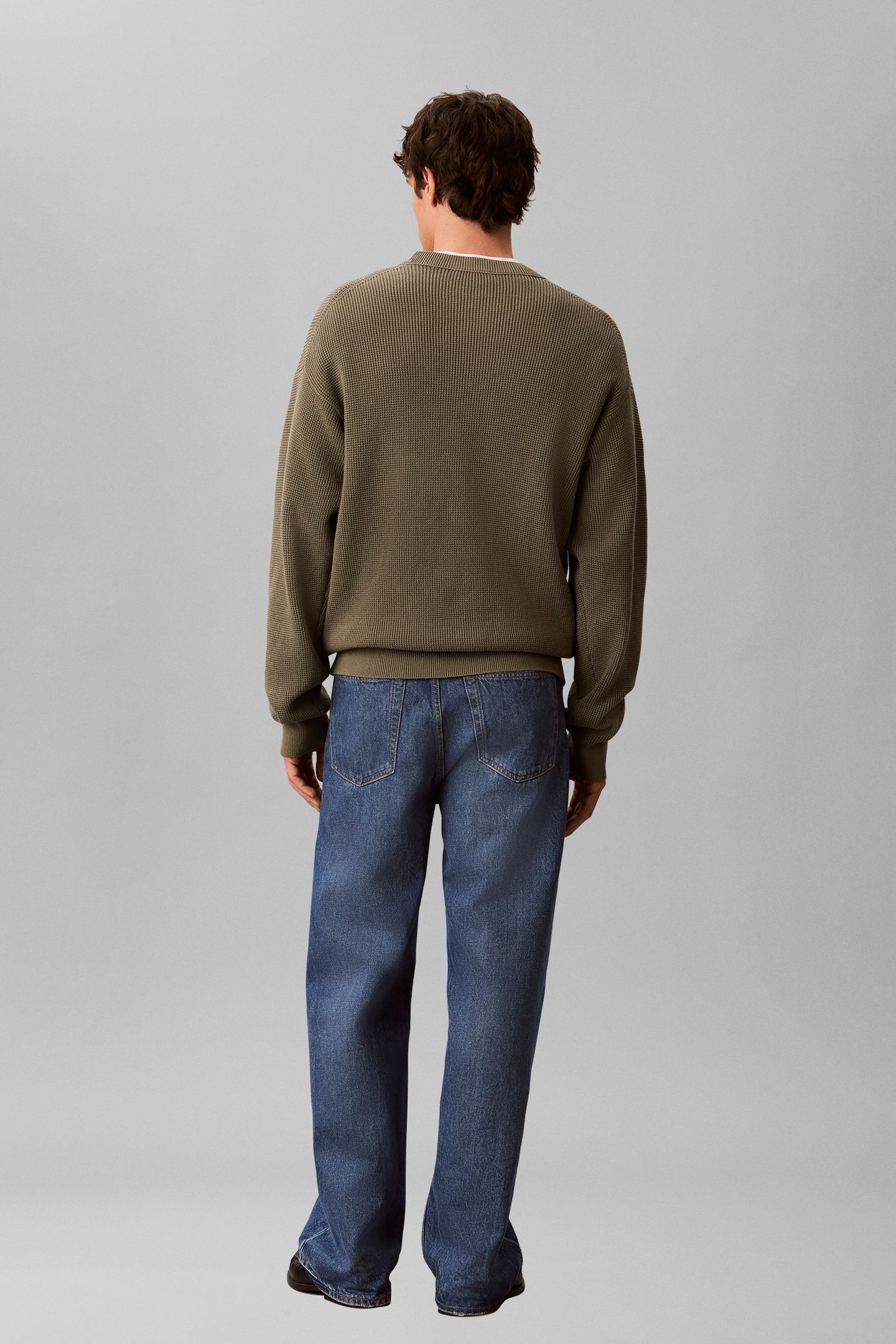 LONG SLEEVE EASY COTTON WAFFLE DUSTY OLIVE 3