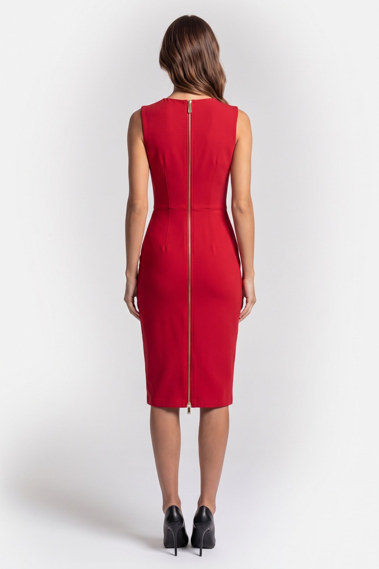 GWEN SL ZIP MIDI DRESS SAMBA RED VIBES 3