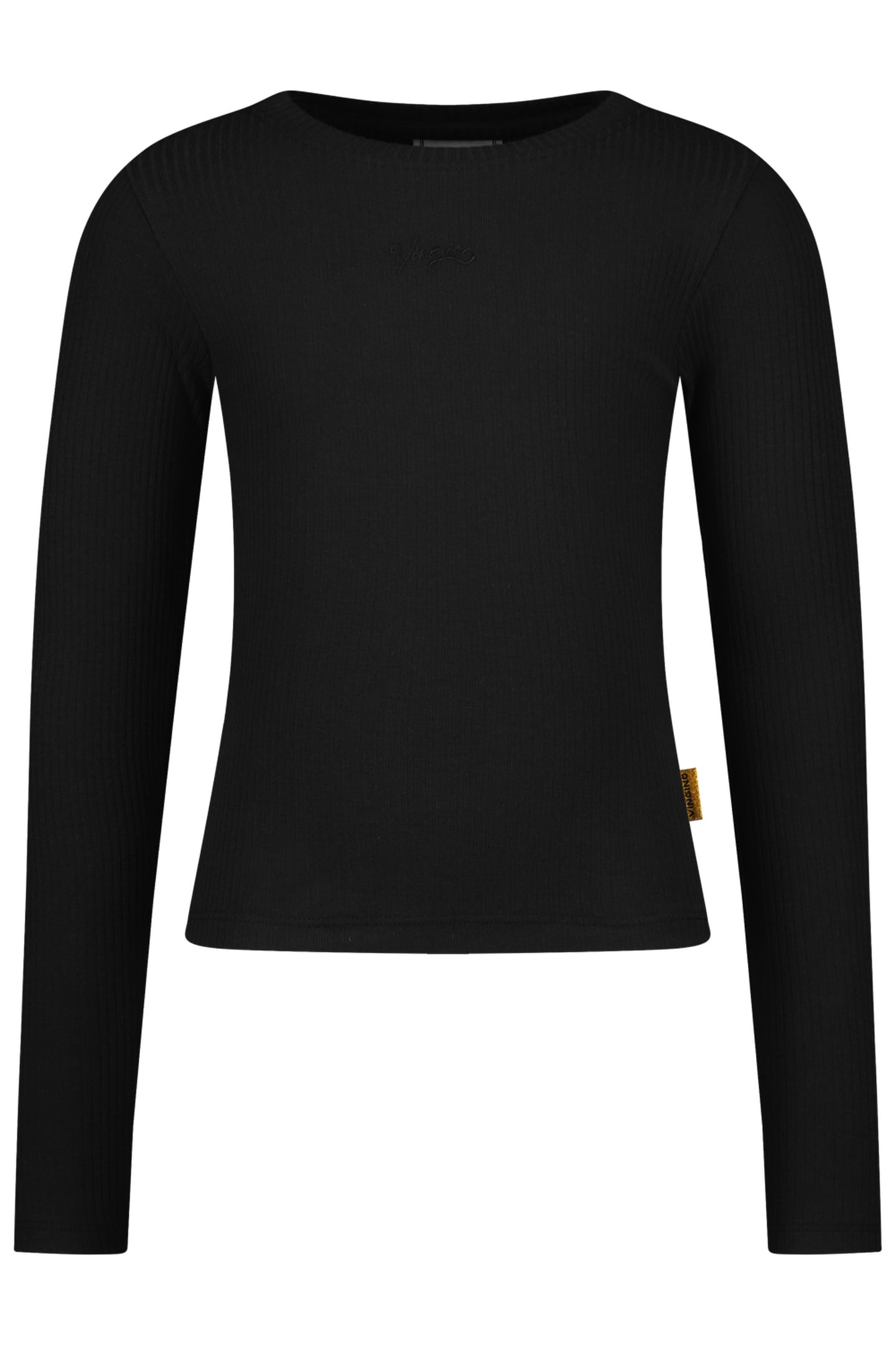 GIRLS BASIC RIB TOP T-SHIRT DEEP BLACK 1