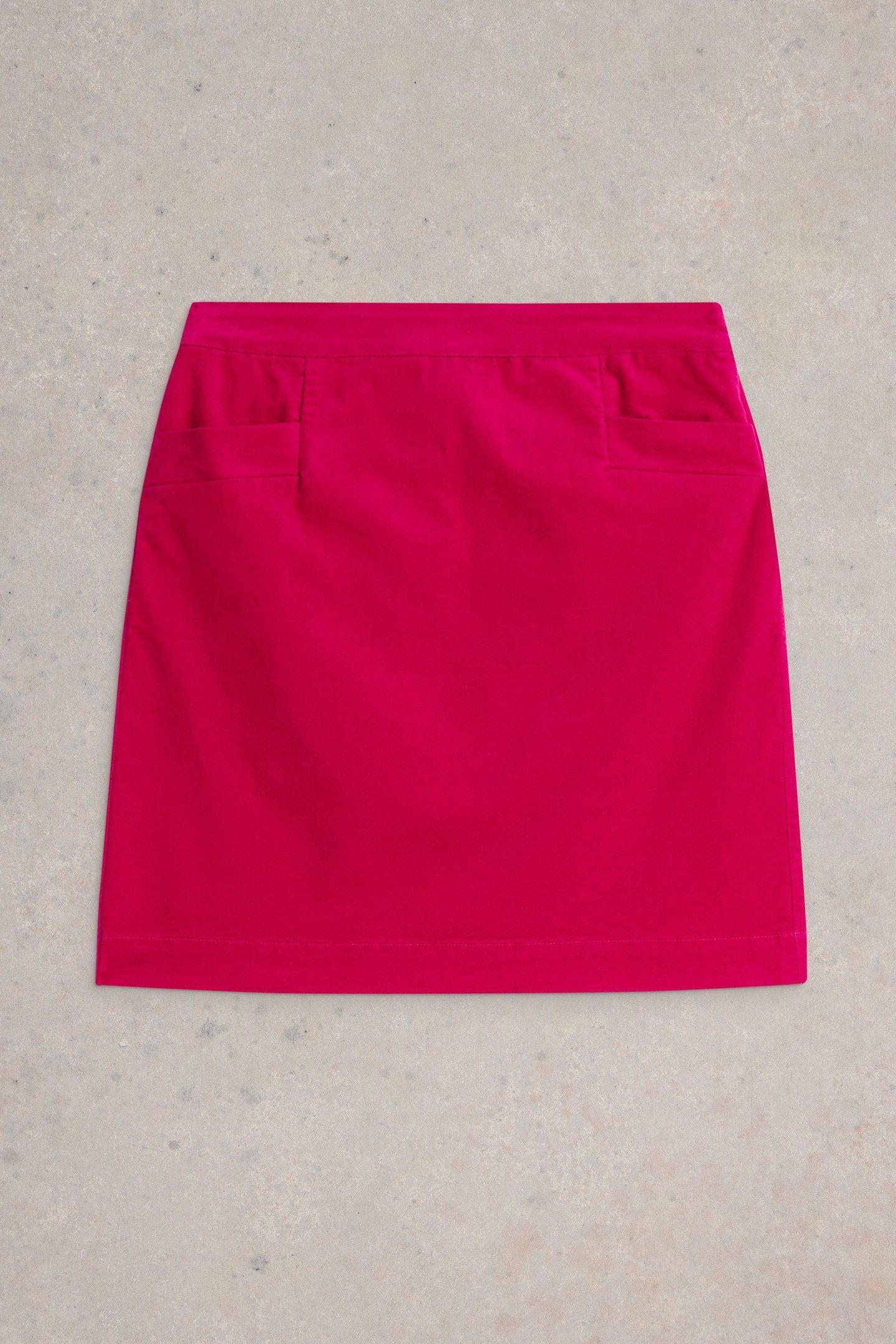CORAL VELVET SKIRT BRIGHT PINK 2