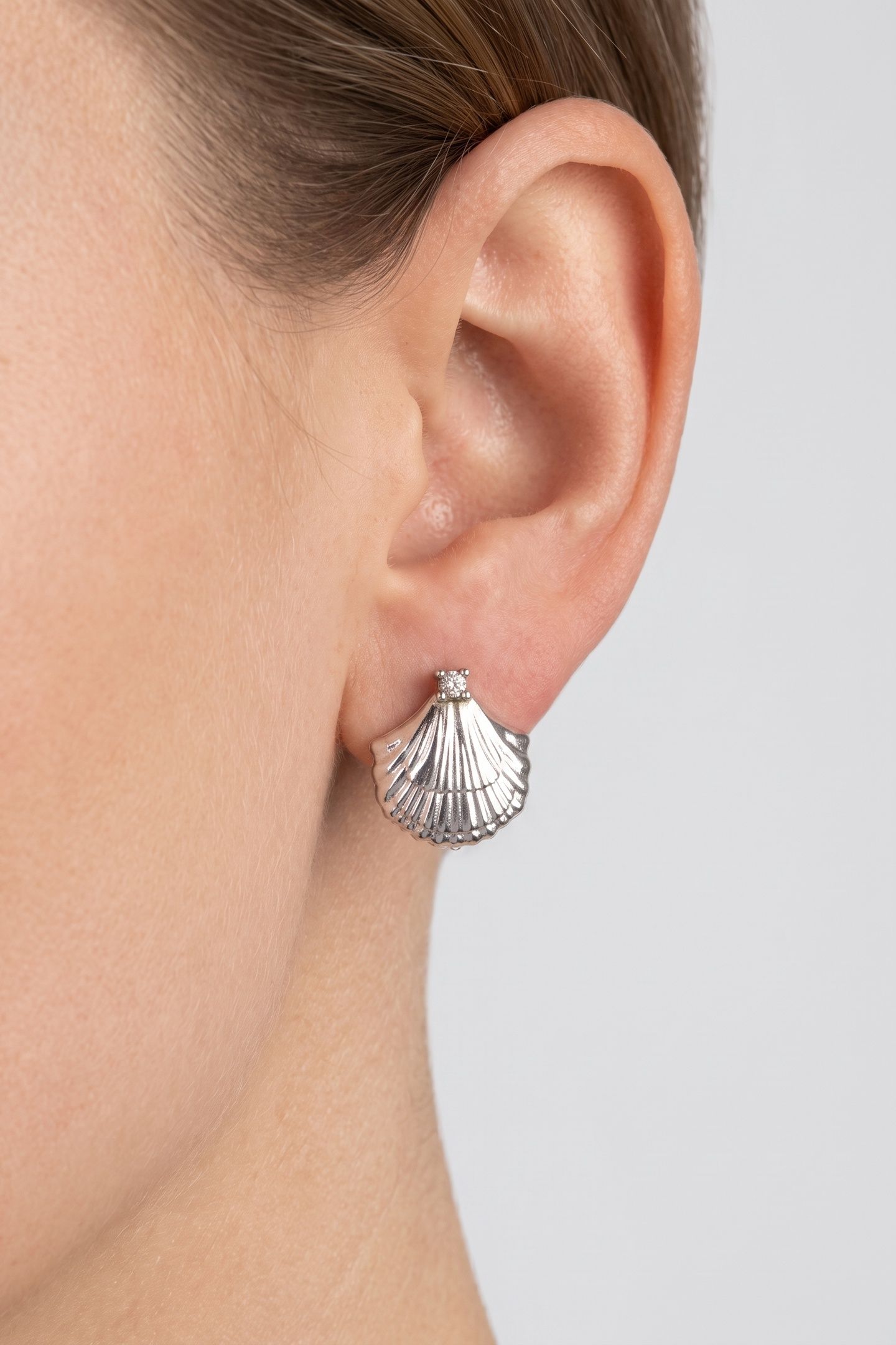 SMALL SHELL OHRRINGE SILVER 1