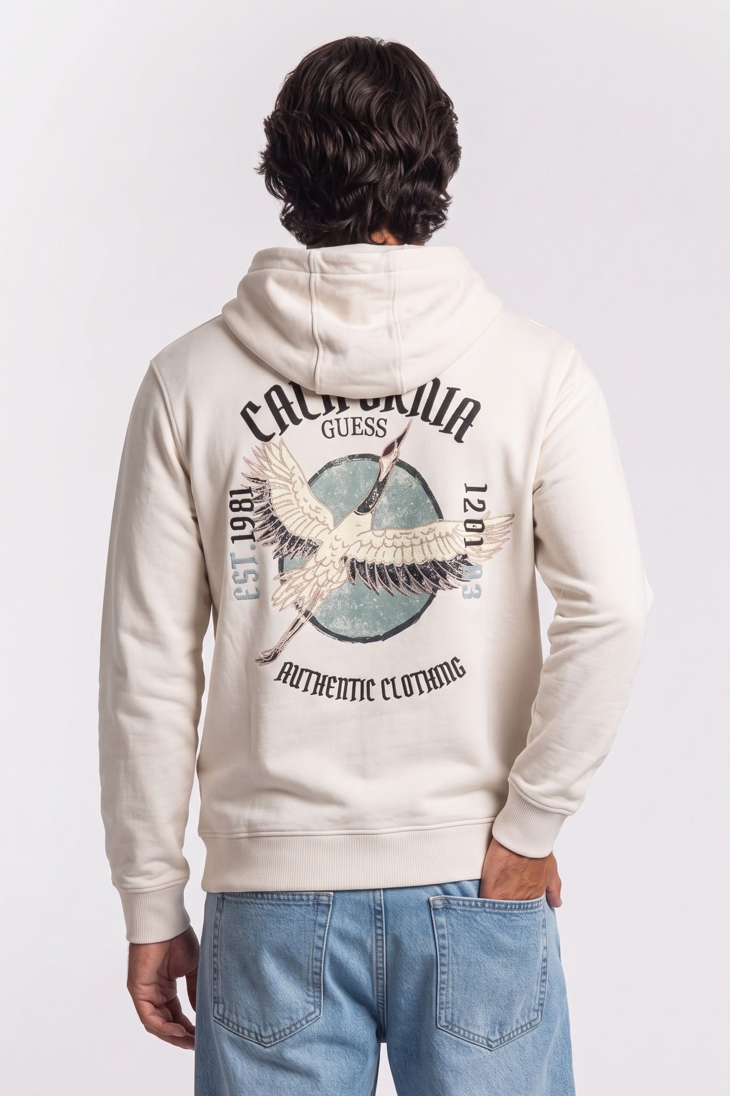 GUESS ECO HERON HOODIE SWEATSH BIRCH BARK 2