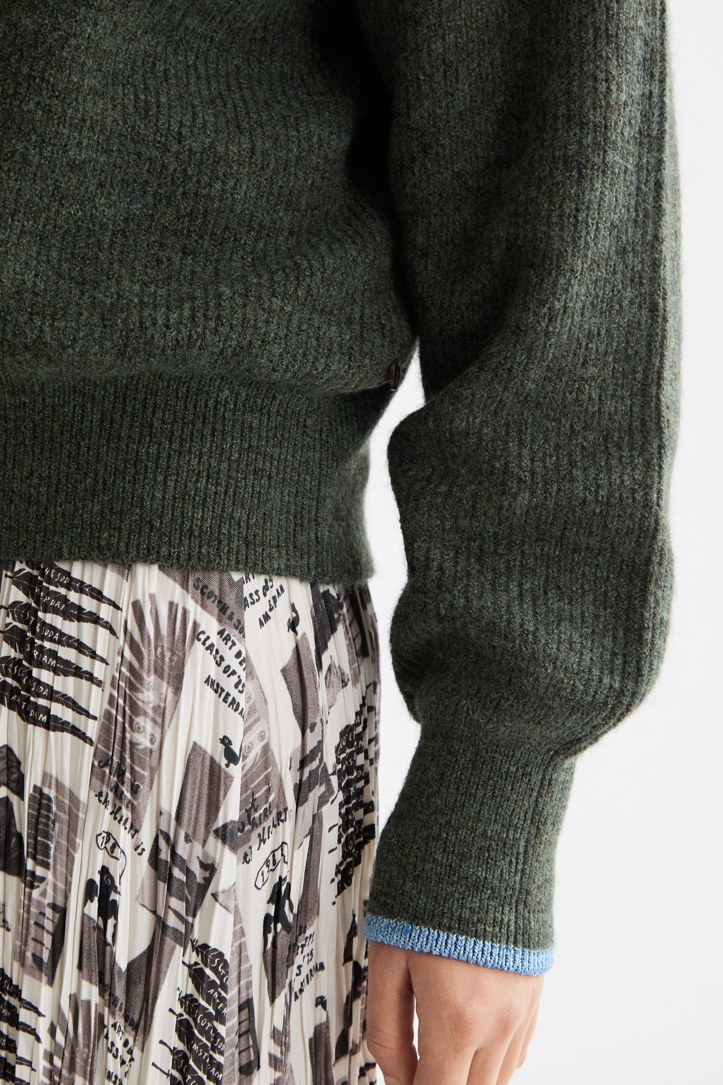FUZZY CREW NECK PULLOVER THYME MELANGE 6