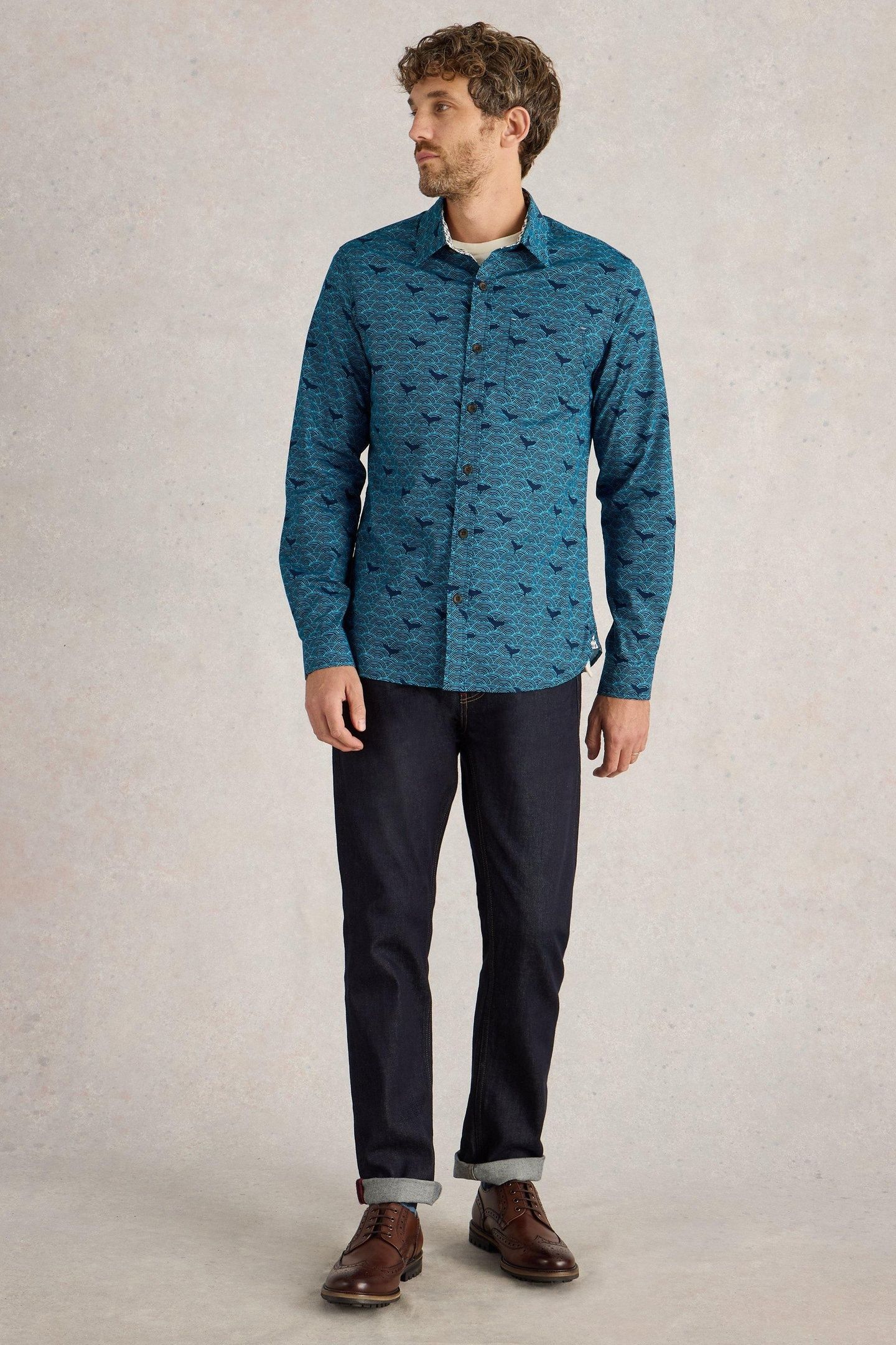 WAVES PRINTED SHIRT BLUE PRINT 1