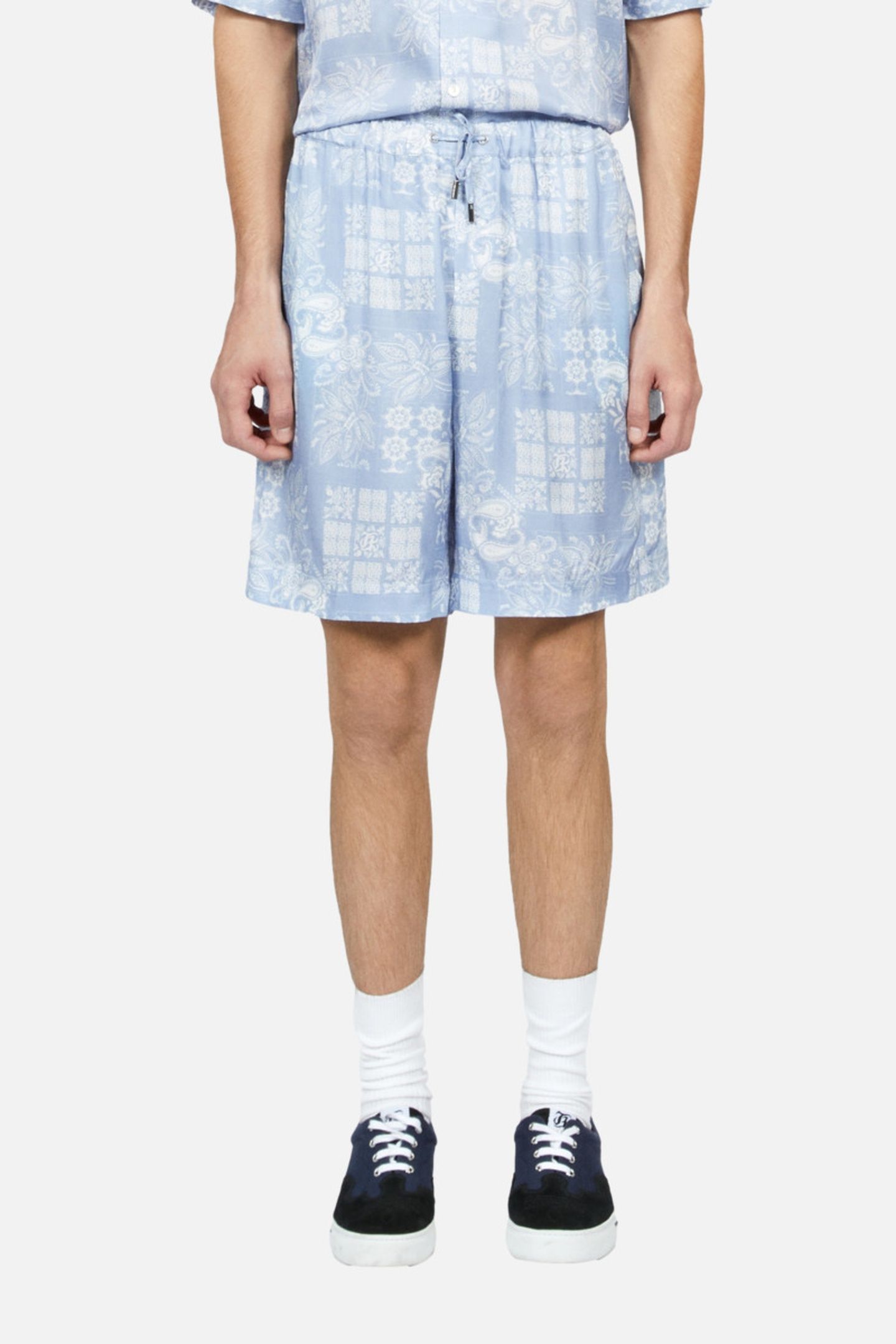 SHORTS WITH ELASTIC WAIST WHITE/SKYBLUE 3
