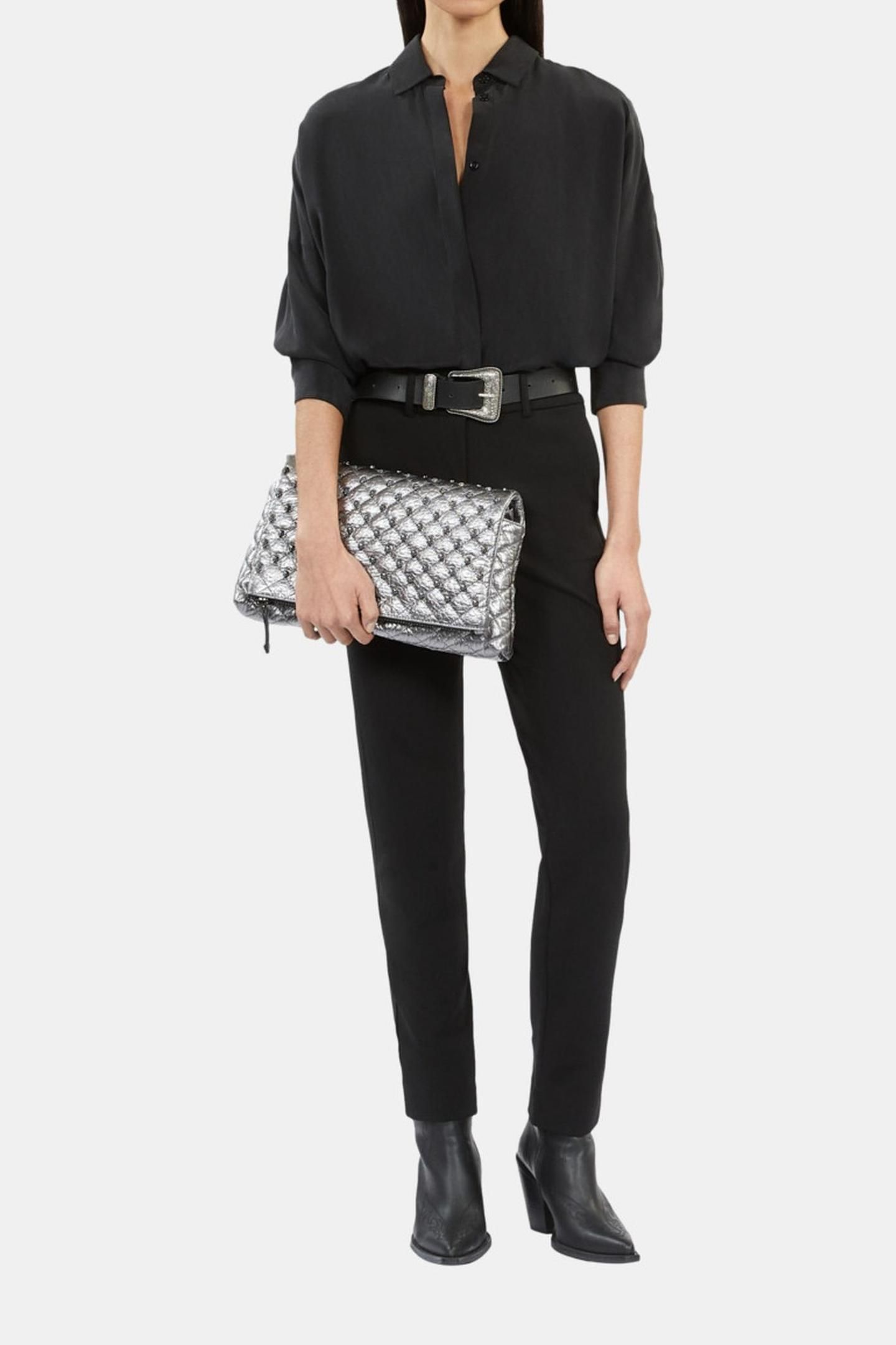 STRAIGHT-LEG TROUSERS WITH SIDE STRIPE DETAIL BLACK 4