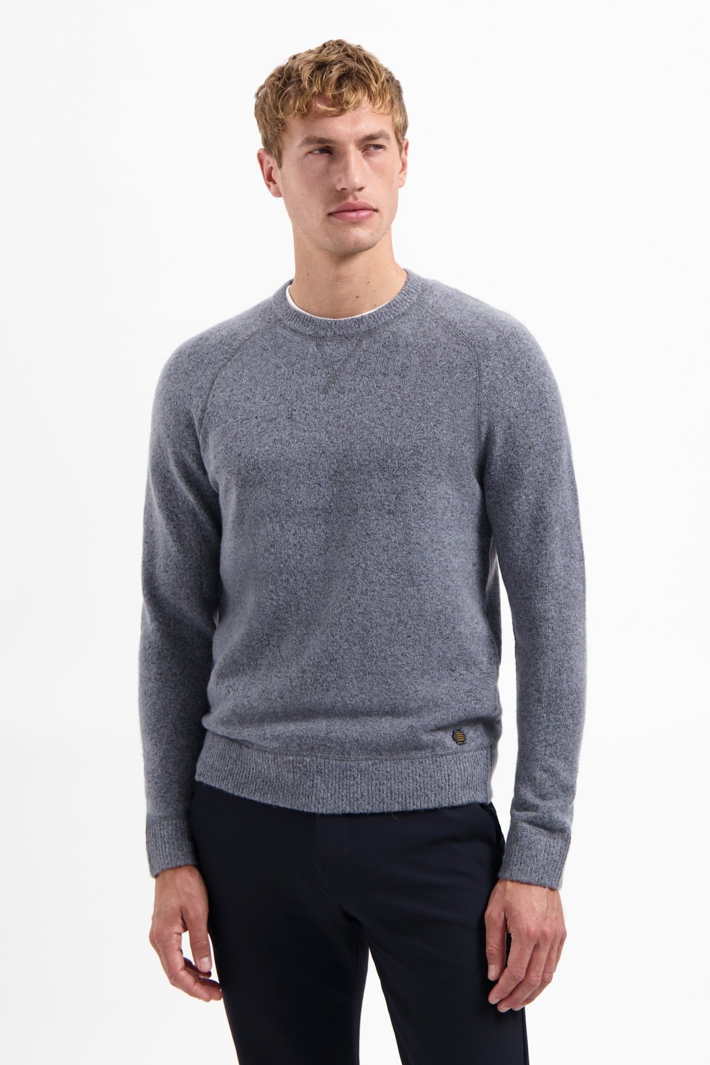 PULLOVER CREWNECK SOFT WOOL BLEND WASHED BLUE 1