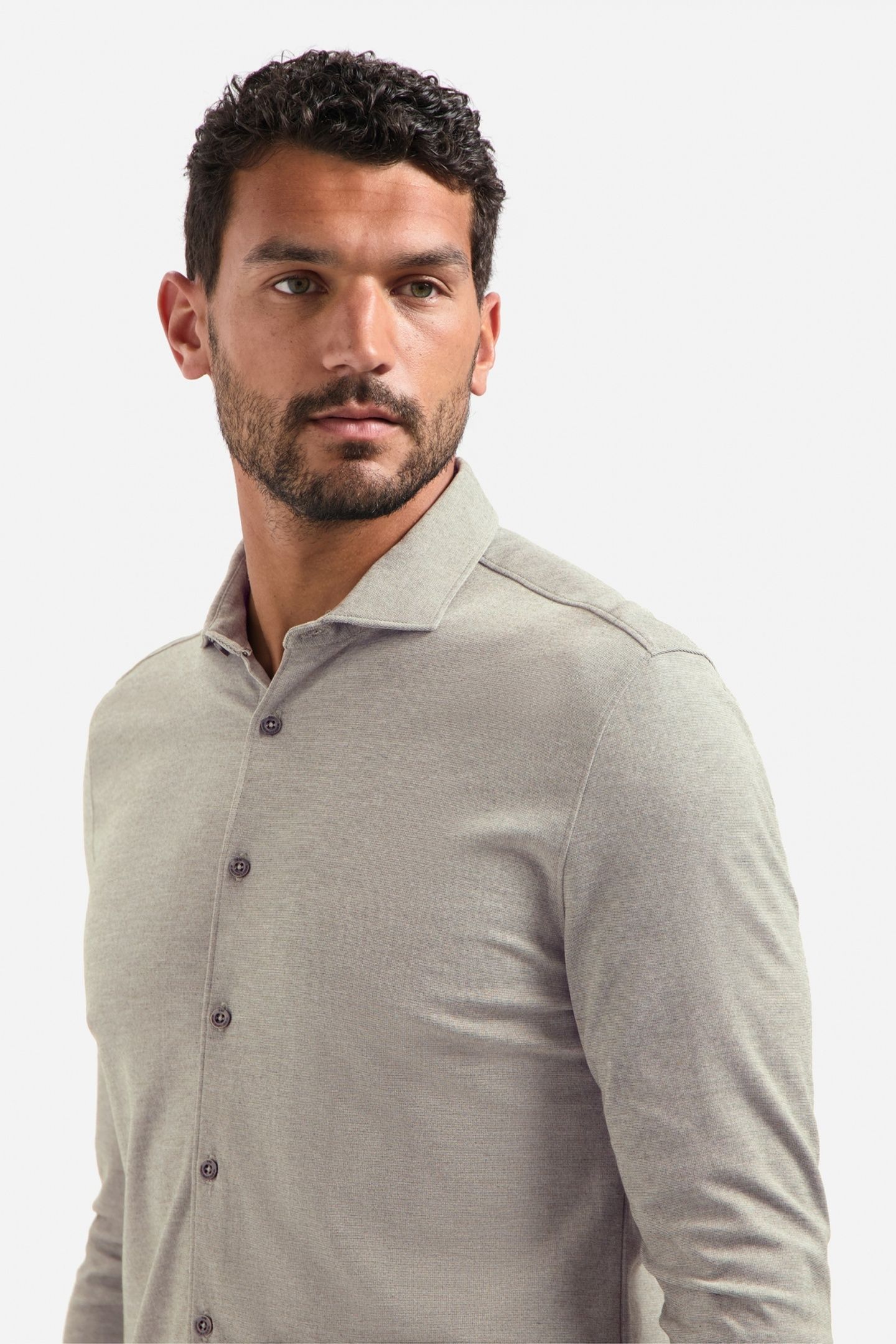 SHIRT JERSEY MELANGE STRETCH CLAY 7