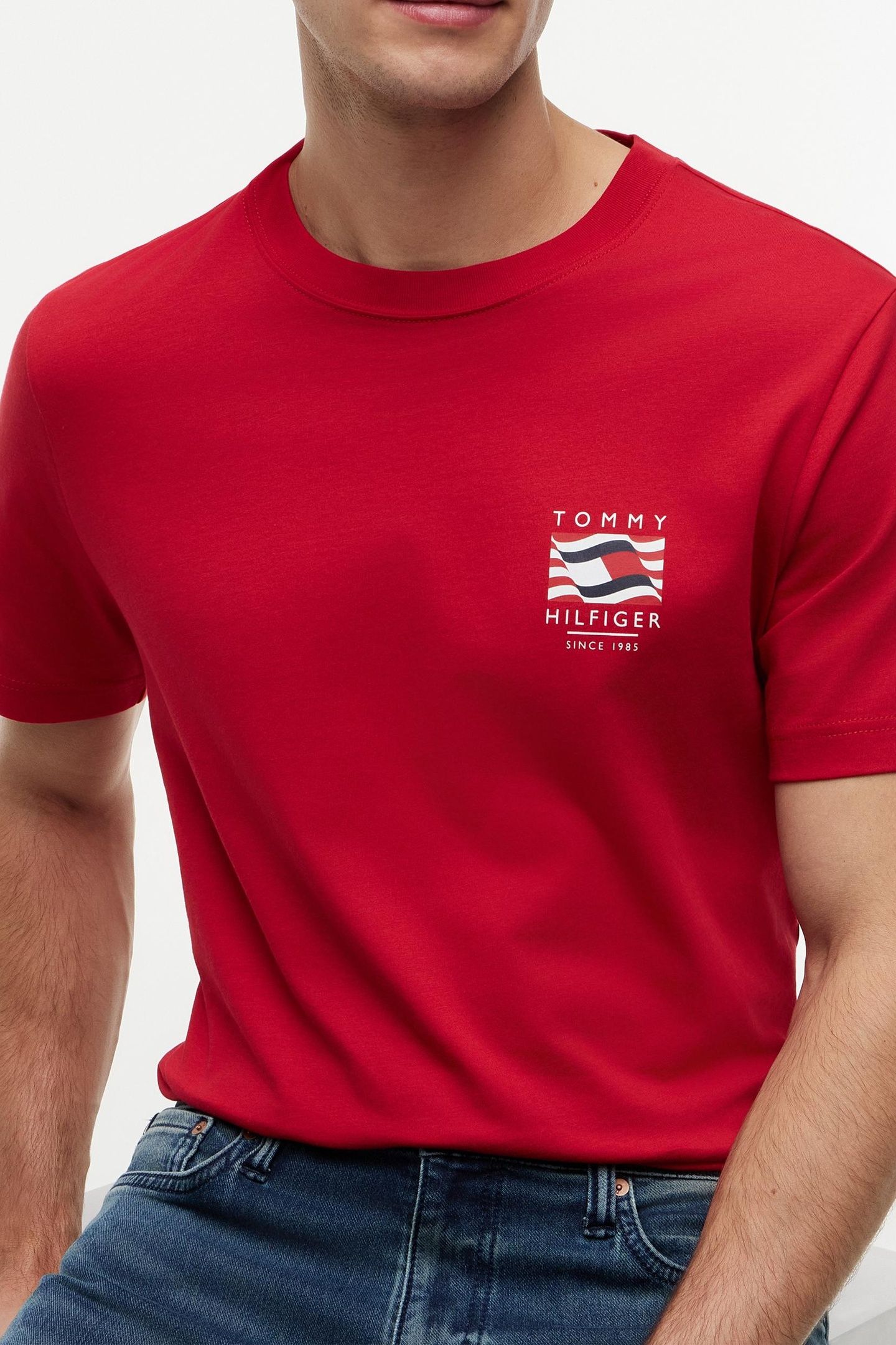 RWB BOX FLAG REGULAR TEE MEDIUM RED 3