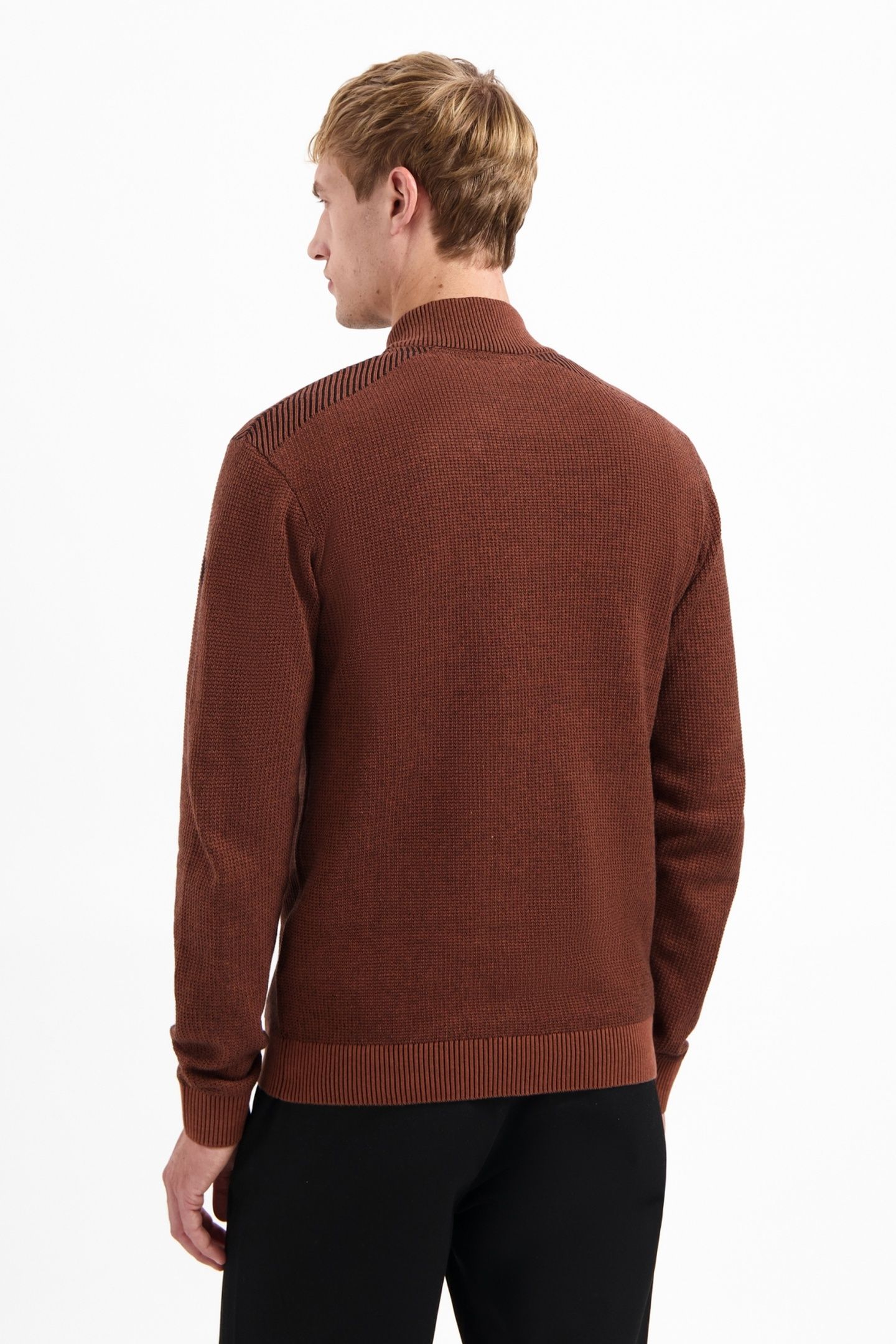 PULLOVER HALF ZIP PLATED STRUCTURE KNIT TERRA 2