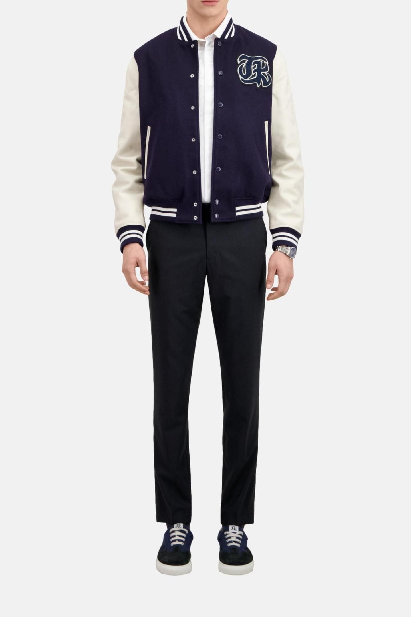 VARSITY JACKET WITH PATCH NAVY 1