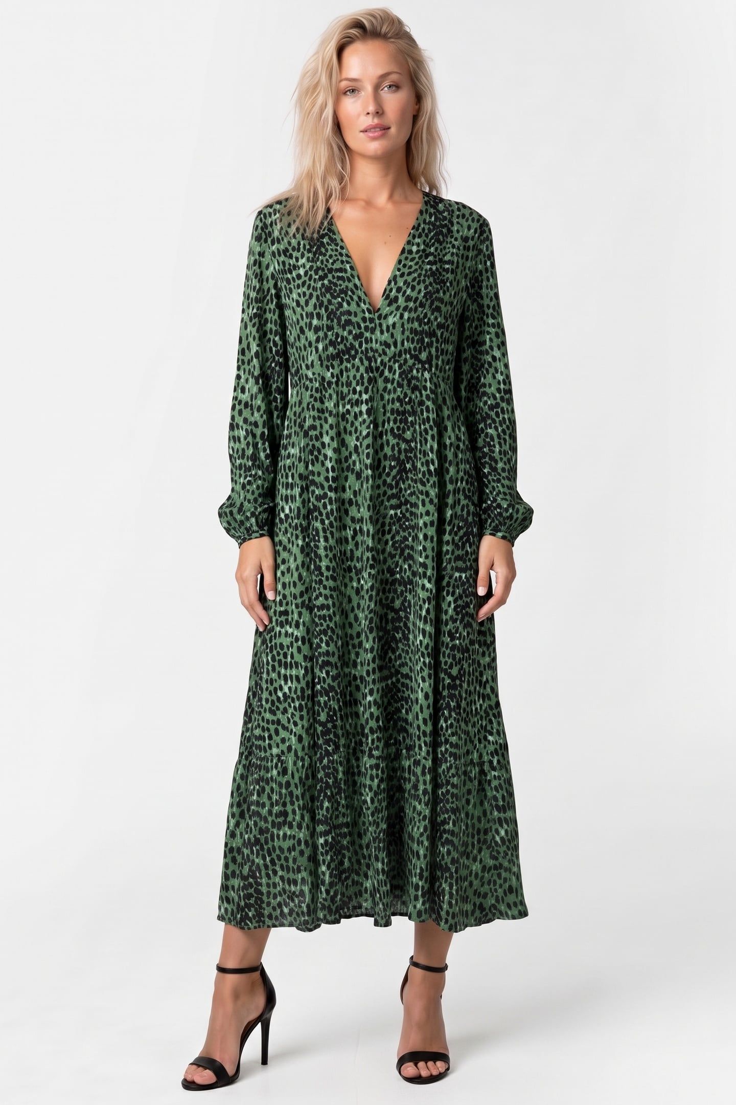 GILI AOP DRESS GREEN 1