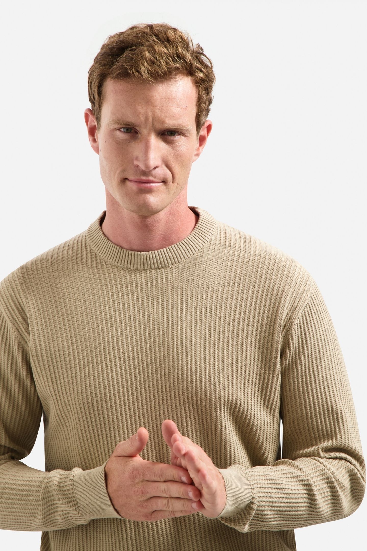 PULLOVER CREWNECK RIB SAND 3