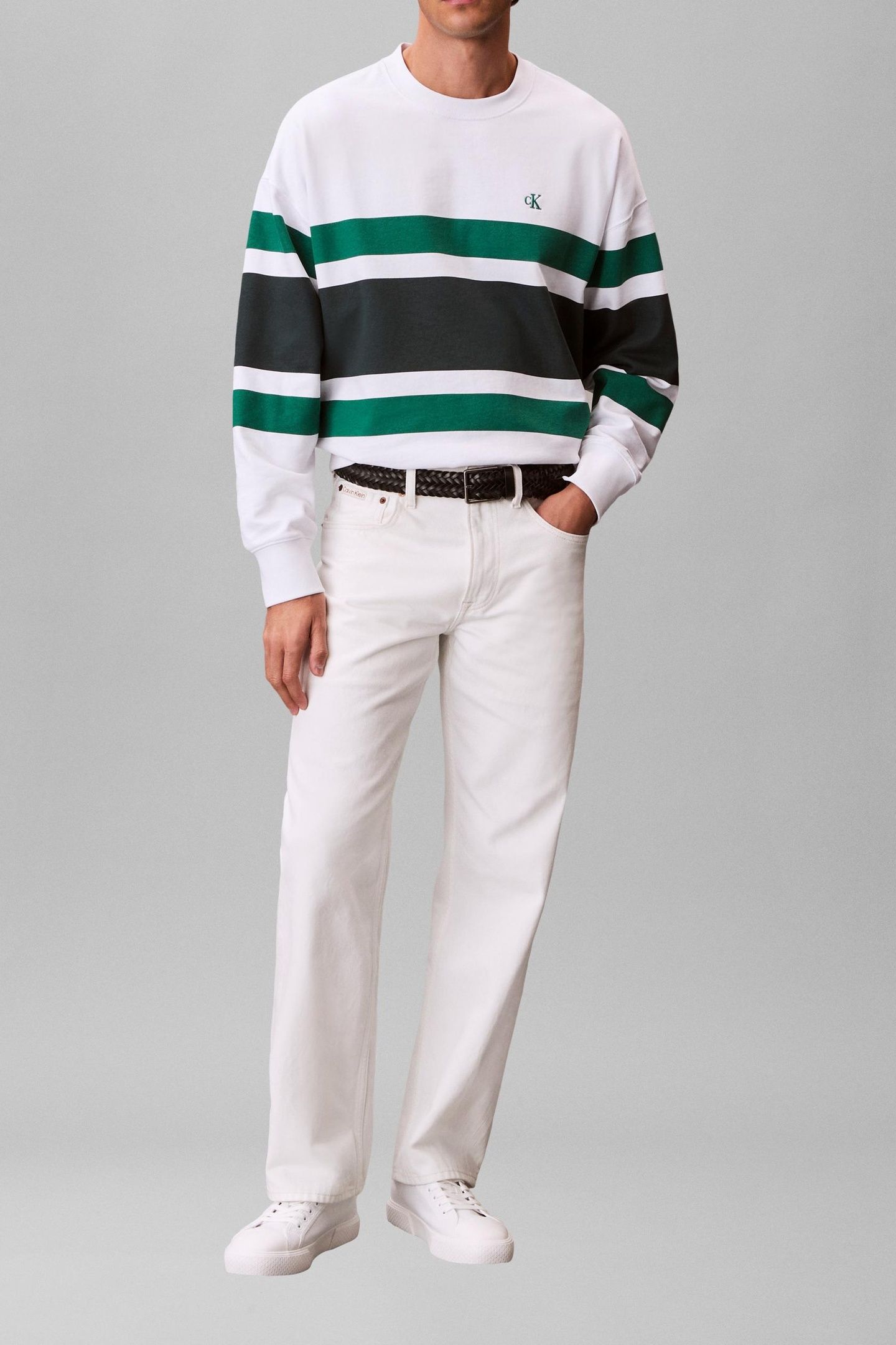 LONG SLEEVE PREMIUM TERRY BLOCK BRIGHT WHITE 5