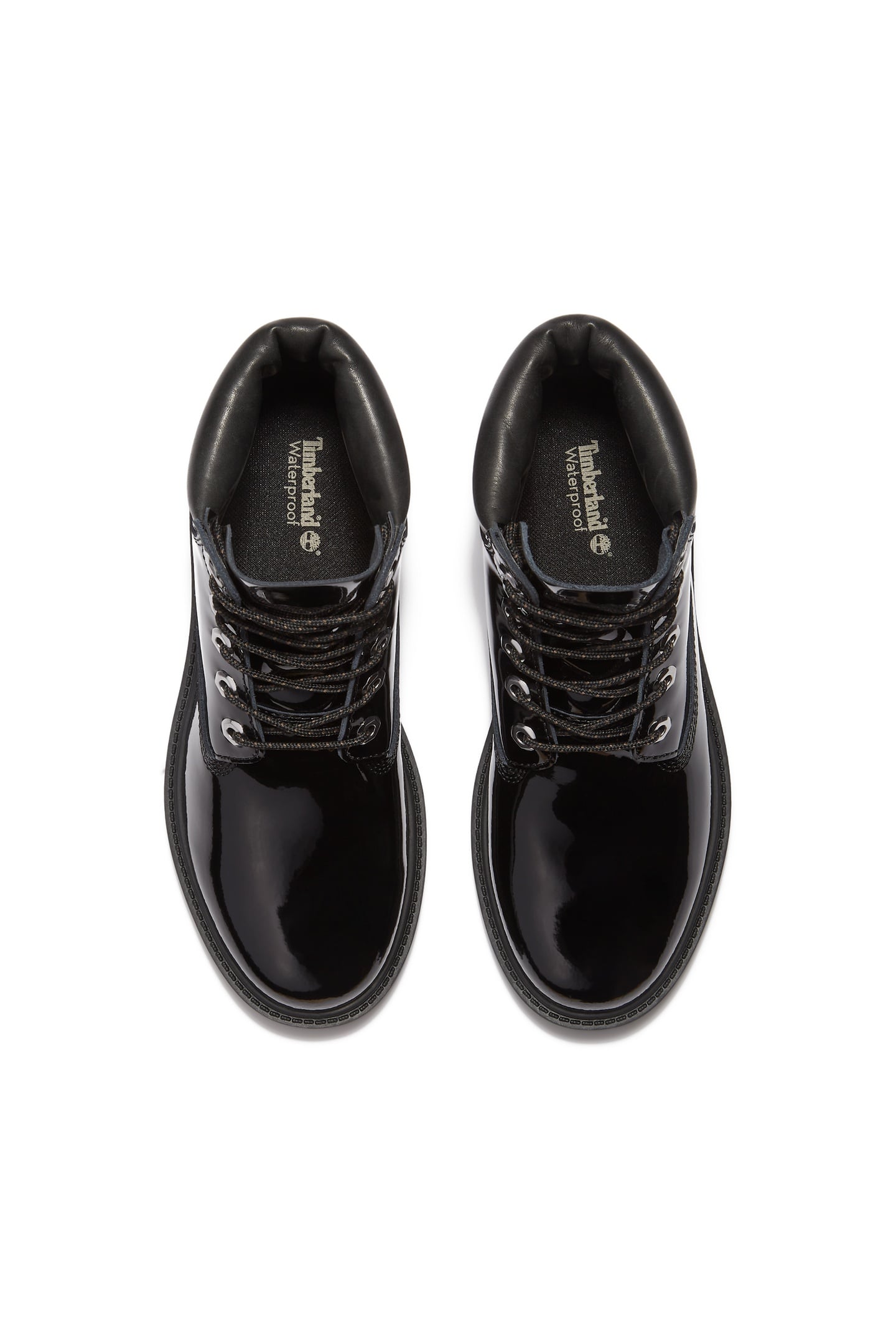 PREMIUM 6 INCH LACE UP WATERPROOF BOOT BLACK PATENT LEATHER 7