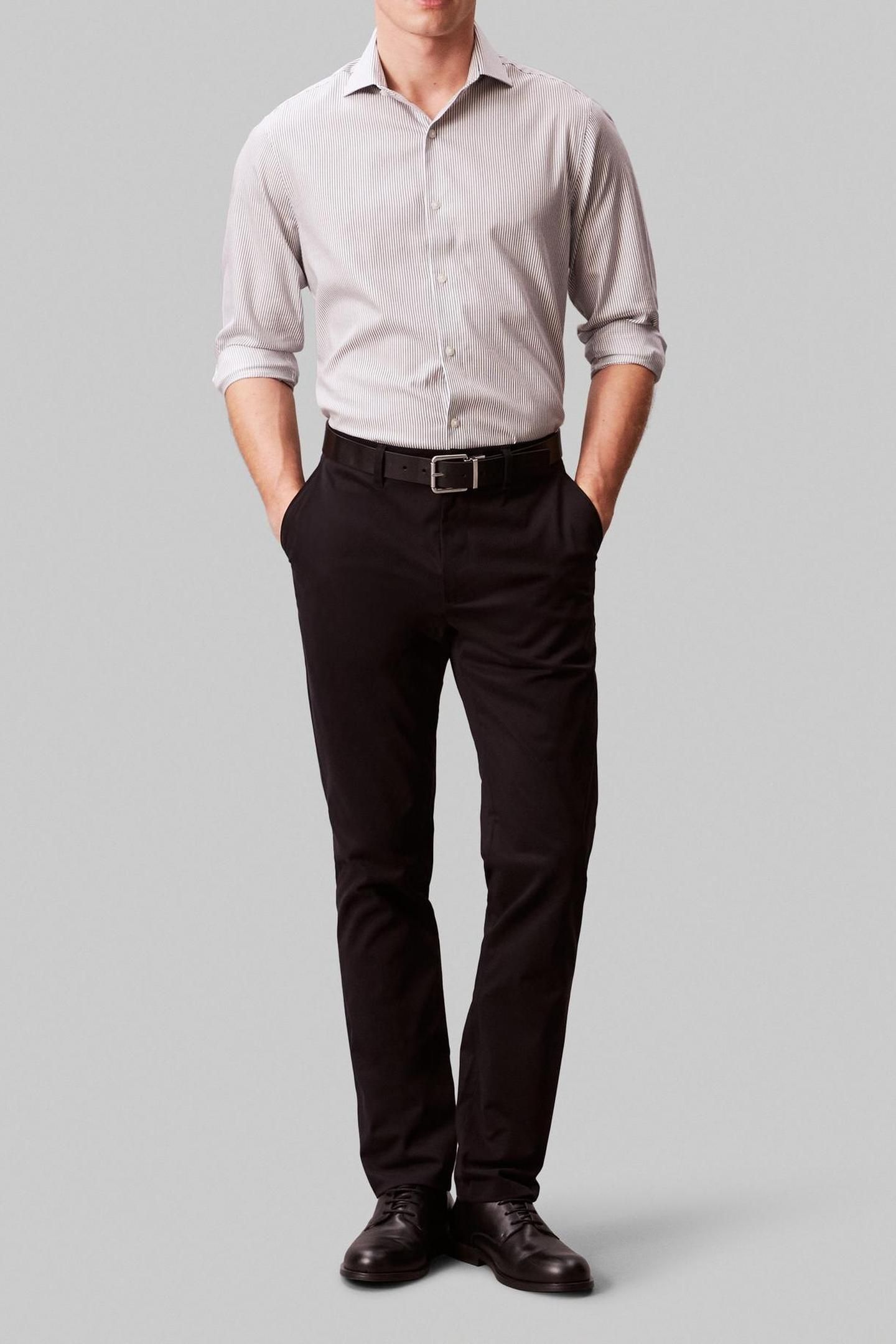 SLIM STRIPED STRAIGHT SHIRT NAVY 1