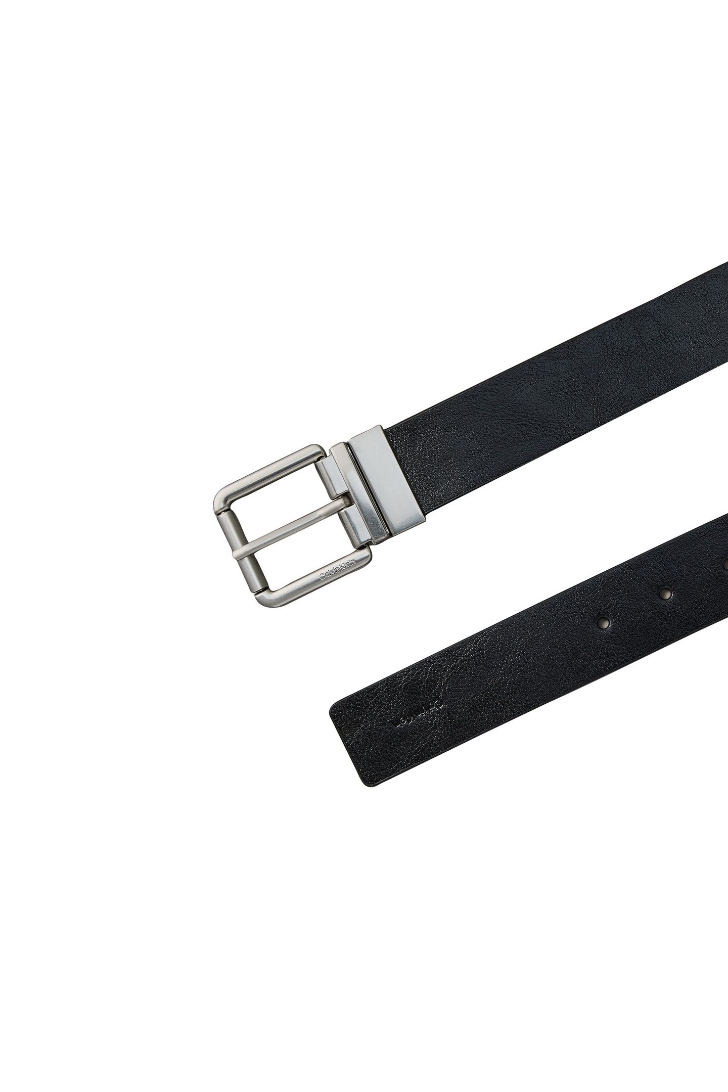 CASUAL ROLLER BUCKLE BELT BLACK/DARK BROWN/ANTIQUE SILVER 2
