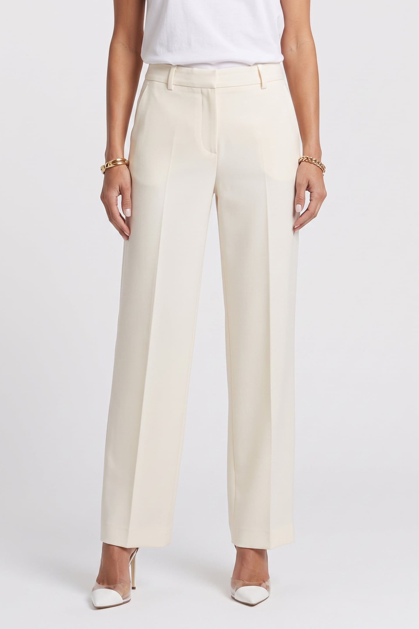 PANTALON COSTUME WIDE ECRU 1