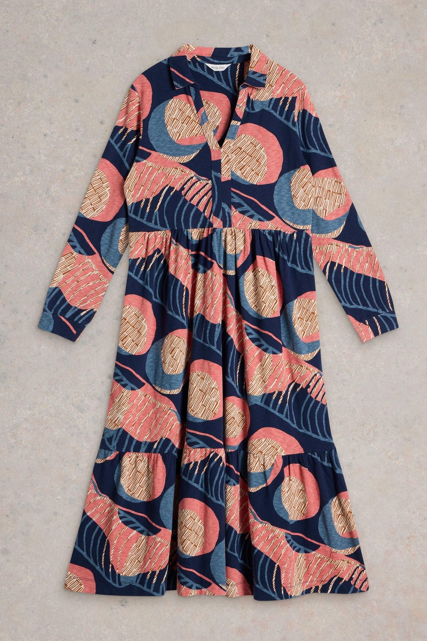 AIMEE JERSEY DRESS NAVY MULTI 5