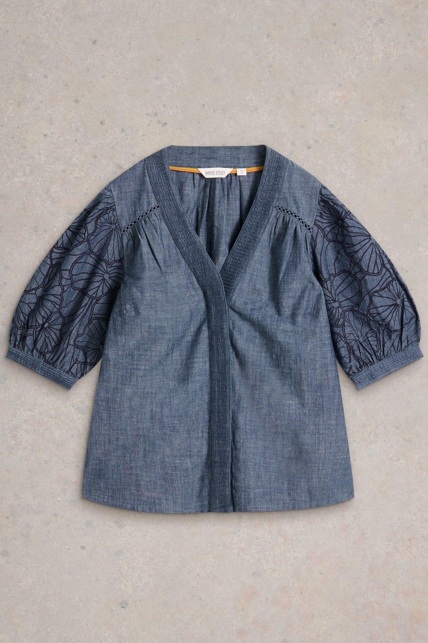 FINLEY CHAMBRAY TOP CHAMBRAY BLUE 5