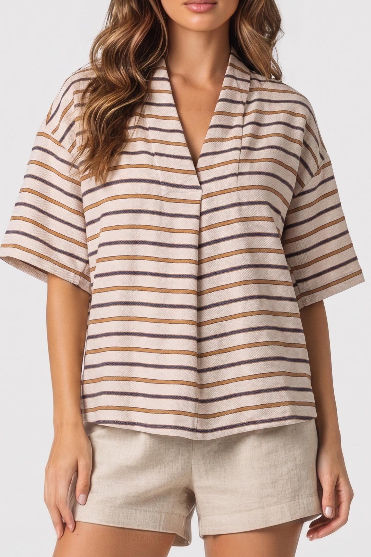 STRIPE V-NECK TOP MULTI COLOR 1