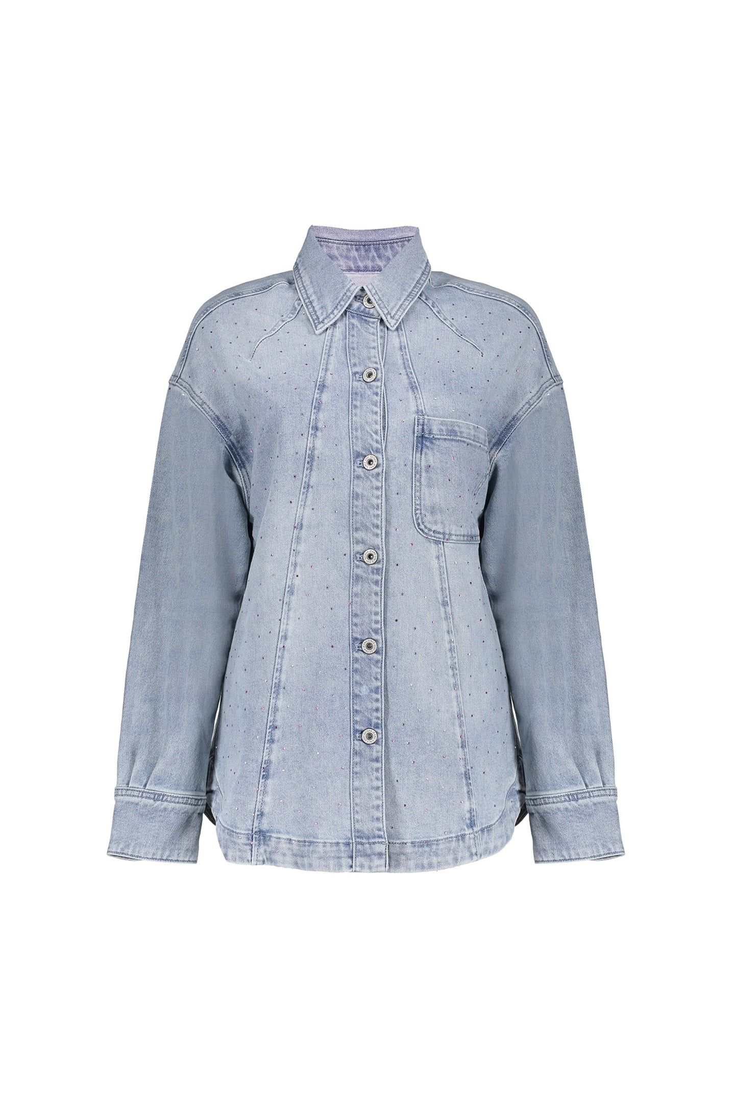 JEANS OVERSHIRT STONES BLEACHED DENIM STONES 1