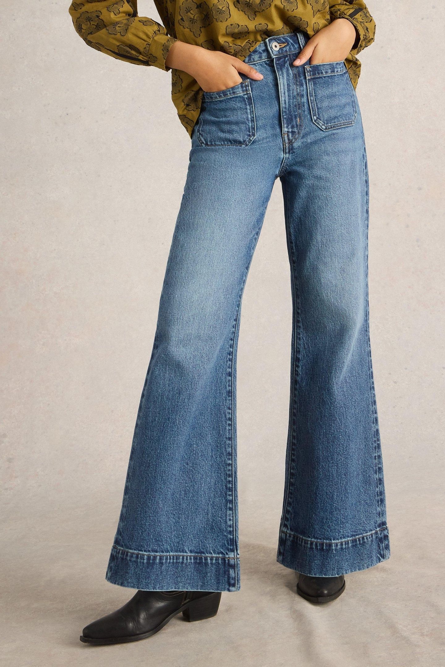 FRANKIE FLARE JEAN MID DENIM 2