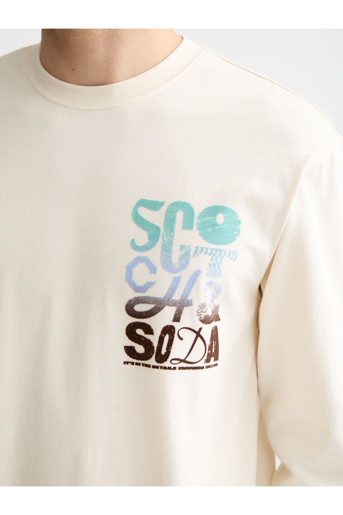 RELAXED FIT ARTWORK T-SHIRT LS EGGNOG 5